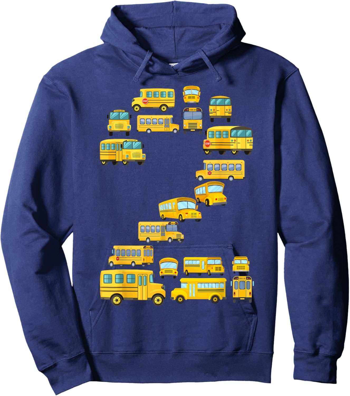 Cool 2 Birthday School Bus 2nd Bday Party 2 Years Old Hoodie - Hoodie | Navy