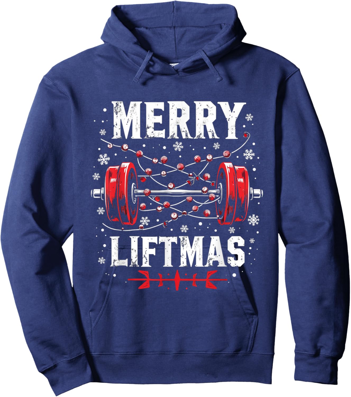 MERRY LIFTMAS Holiday Fitness Hoodie - Hoodie | Navy