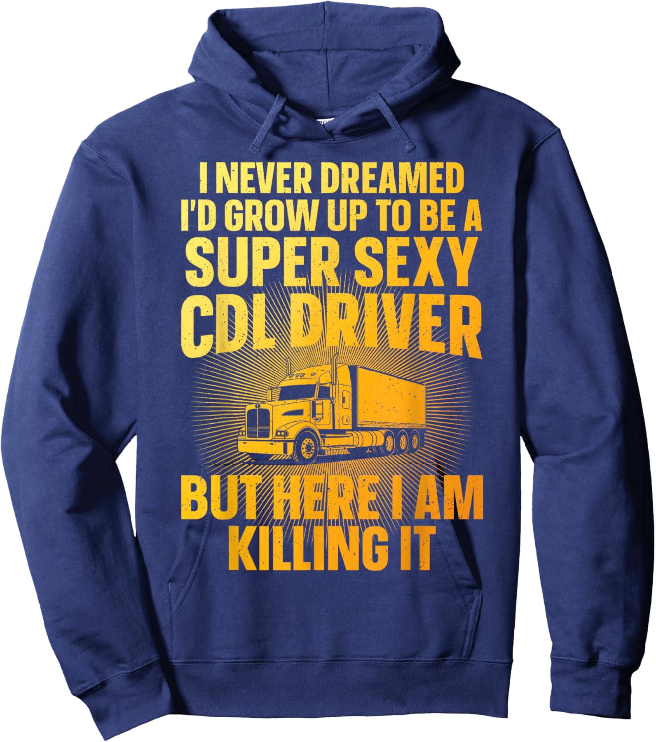 Cool CDL Driver Art Women Trucking CDL Truck Driver Hoodie - Hoodie | Navy