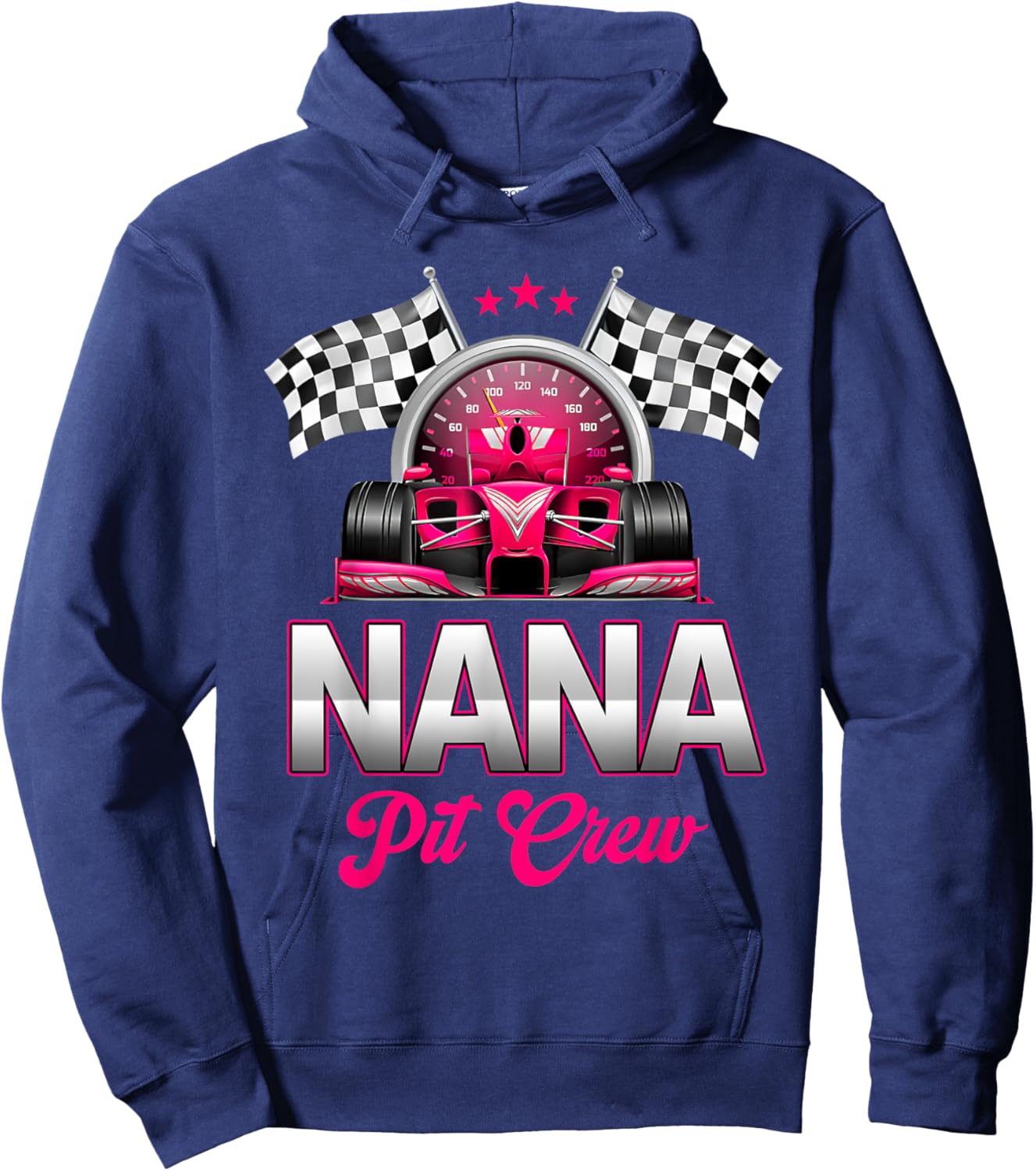 Nana Pit Crew Race Car Birthday Girl Party Racing Family Hoodie - Hoodie | Navy