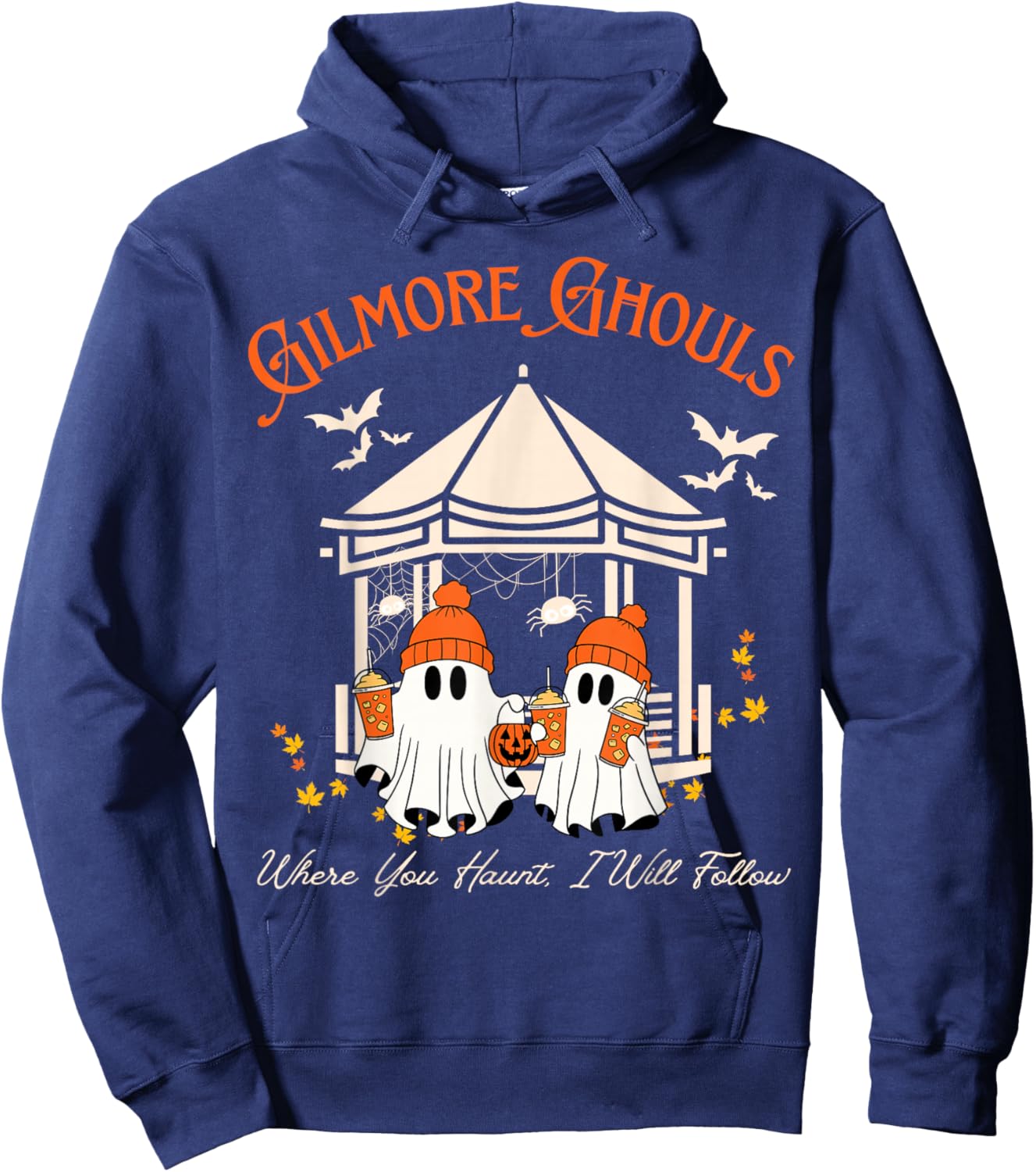 Gilmore Ghouls Where You Haunt, I Will Follow Fall Hoodie - Hoodie | Navy