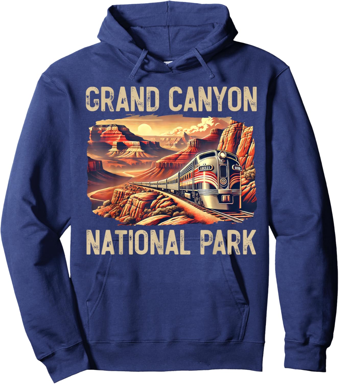 Grand Canyon Train Williams Arizona Railway Vintage Railroad Hoodie - Hoodie | Navy