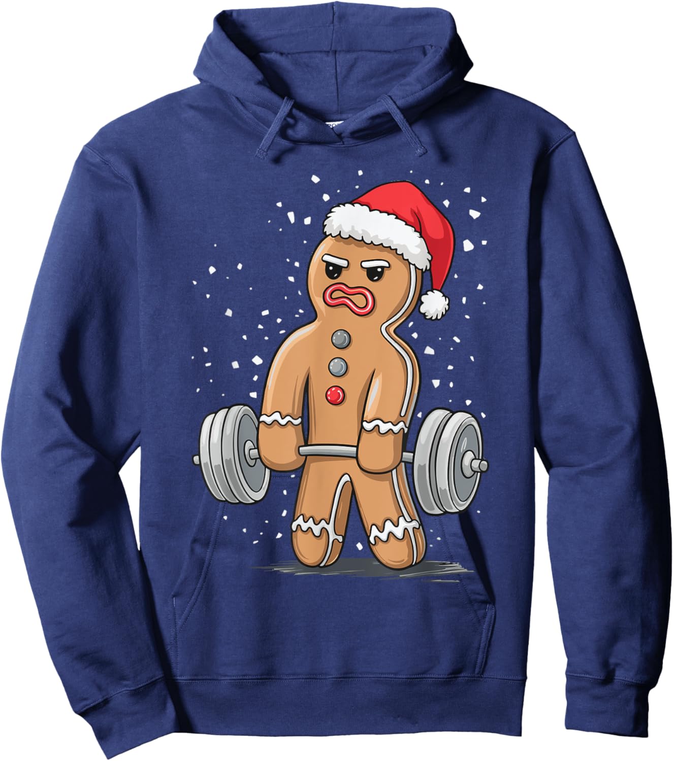 Gingerbread Weightlifting Workout Bodybuilding Hoodie - Hoodie | Navy
