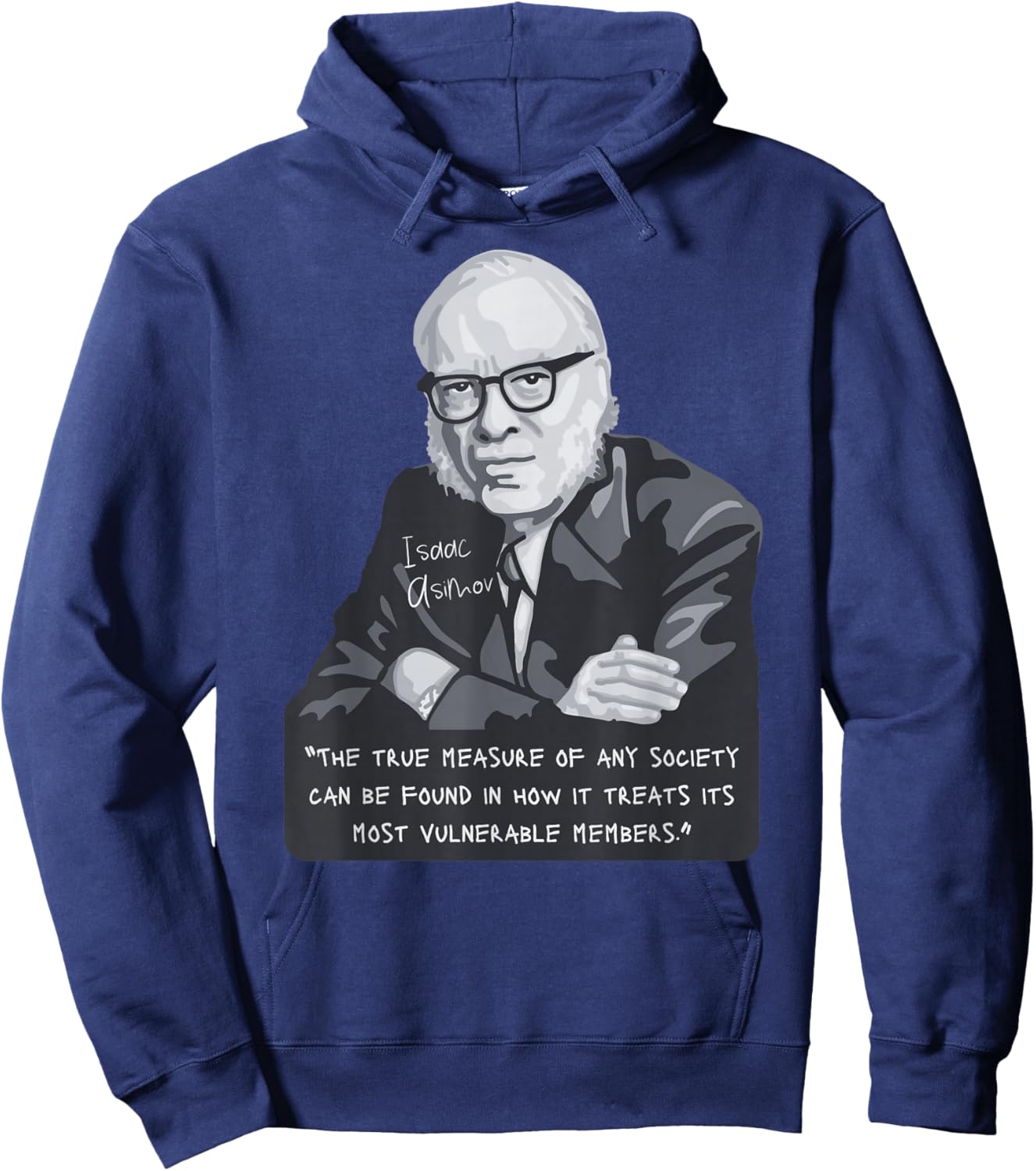 Isaac Asimov Portrait and quote Hoodie - Hoodie | Navy