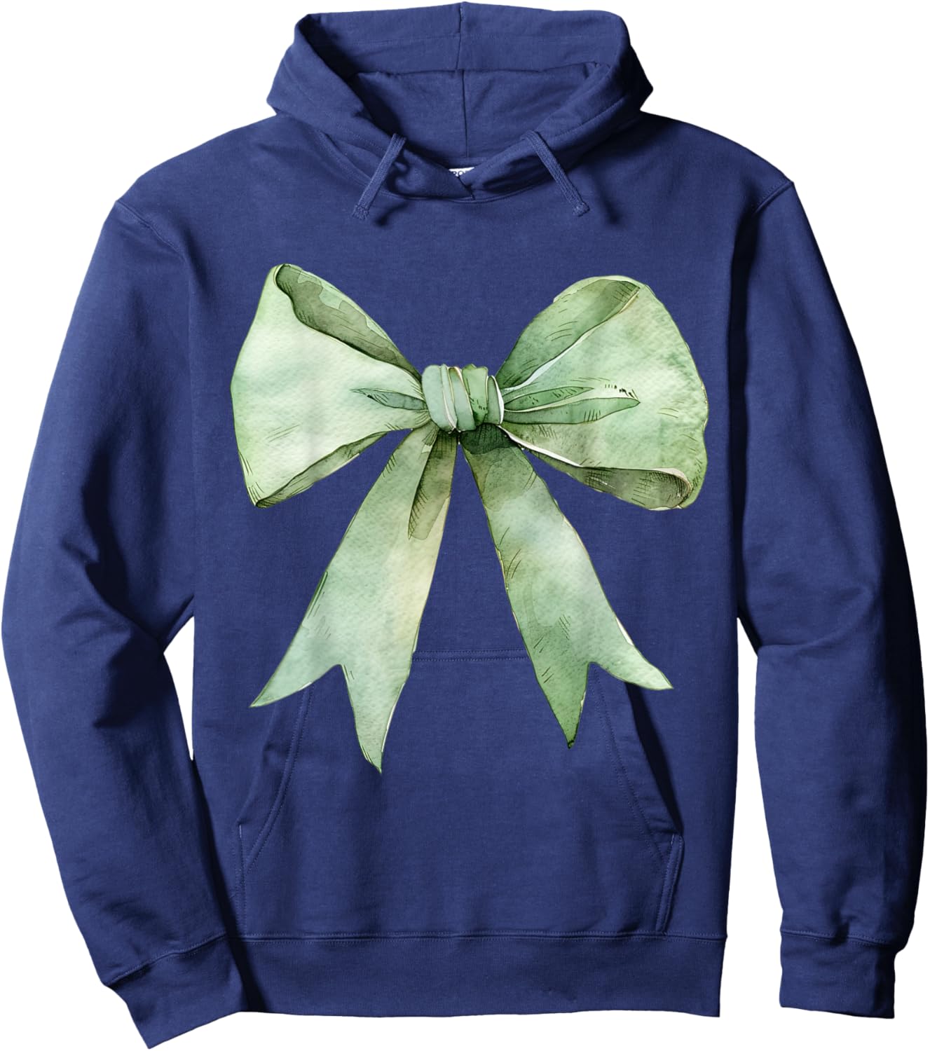 Trendy Aesthetic Green Coquette y2k Girl Green Bow Ribbon Hoodie - Hoodie | Navy
