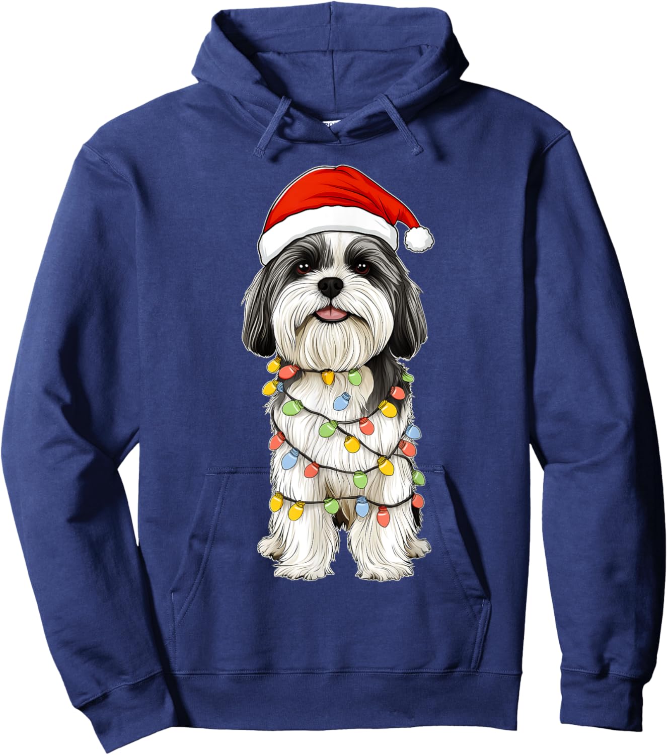 Havanese Dog Christmas Hat Xmas Men Women Kids Hoodie - Hoodie | Navy