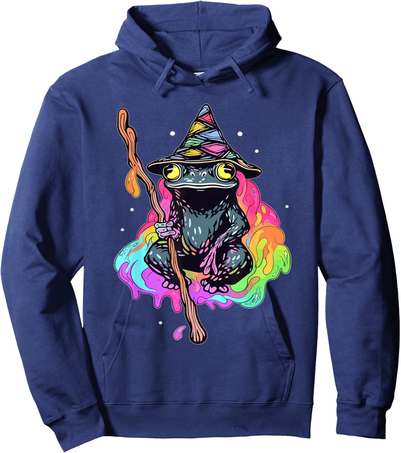 Magical Wizard Frog EDM Party Psychedelic Rave Trippy Hoodie - Hoodie | Navy