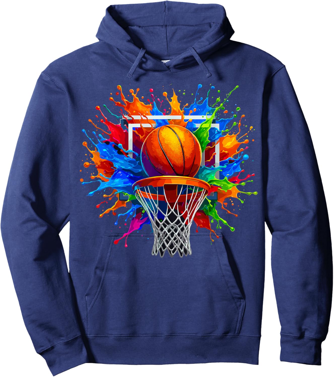 Basketball Color Splash Basketball Hoodie - Hoodie | Navy
