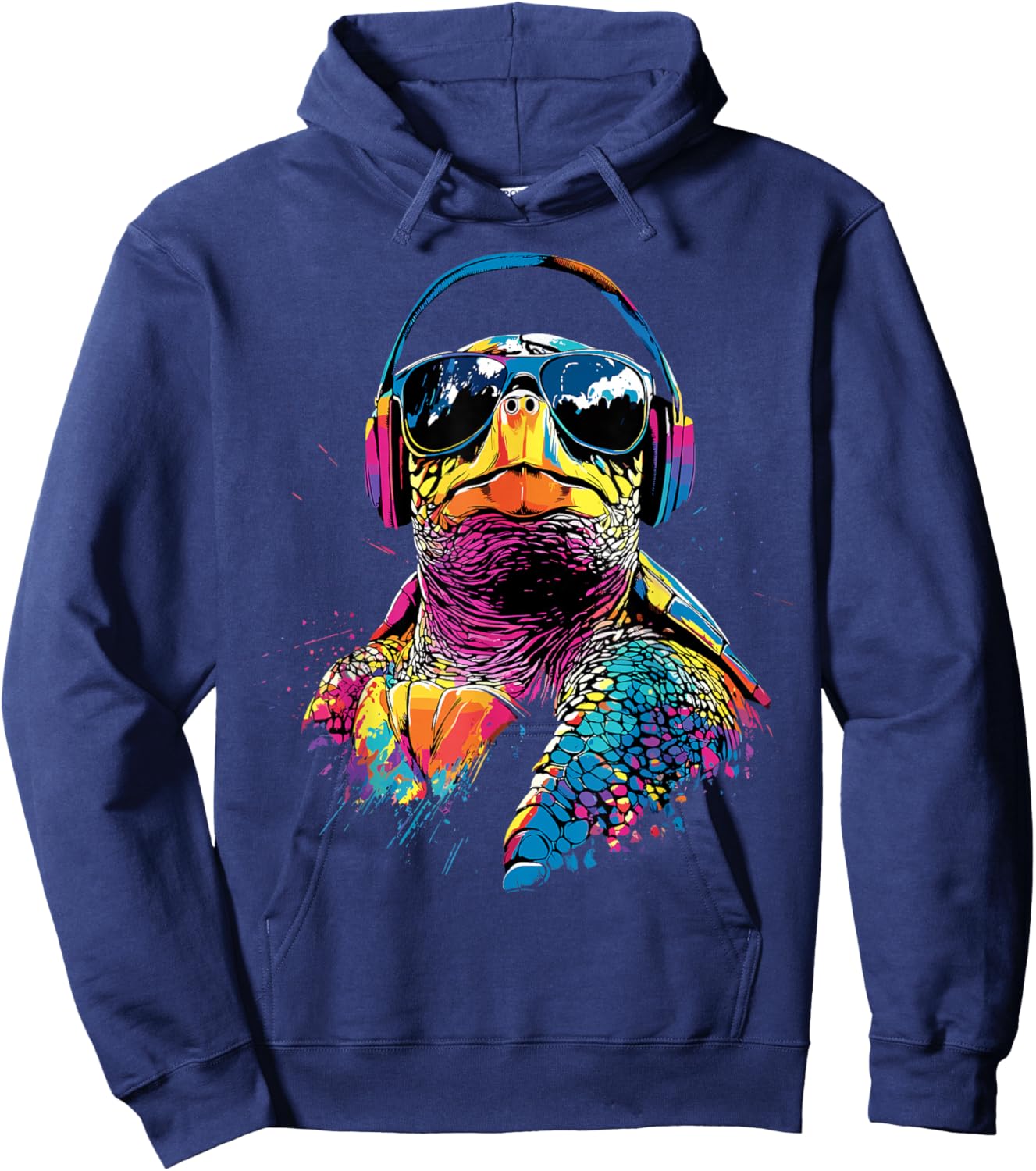 Turtle Colored Pop Art Reptile Giant Turtles Cute Turtle Hoodie - Hoodie | Navy