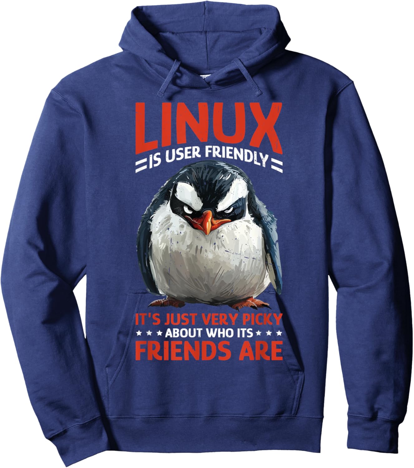 Linux Is User-Friendly Just Picky About Friends Hoodie - Hoodie | Navy