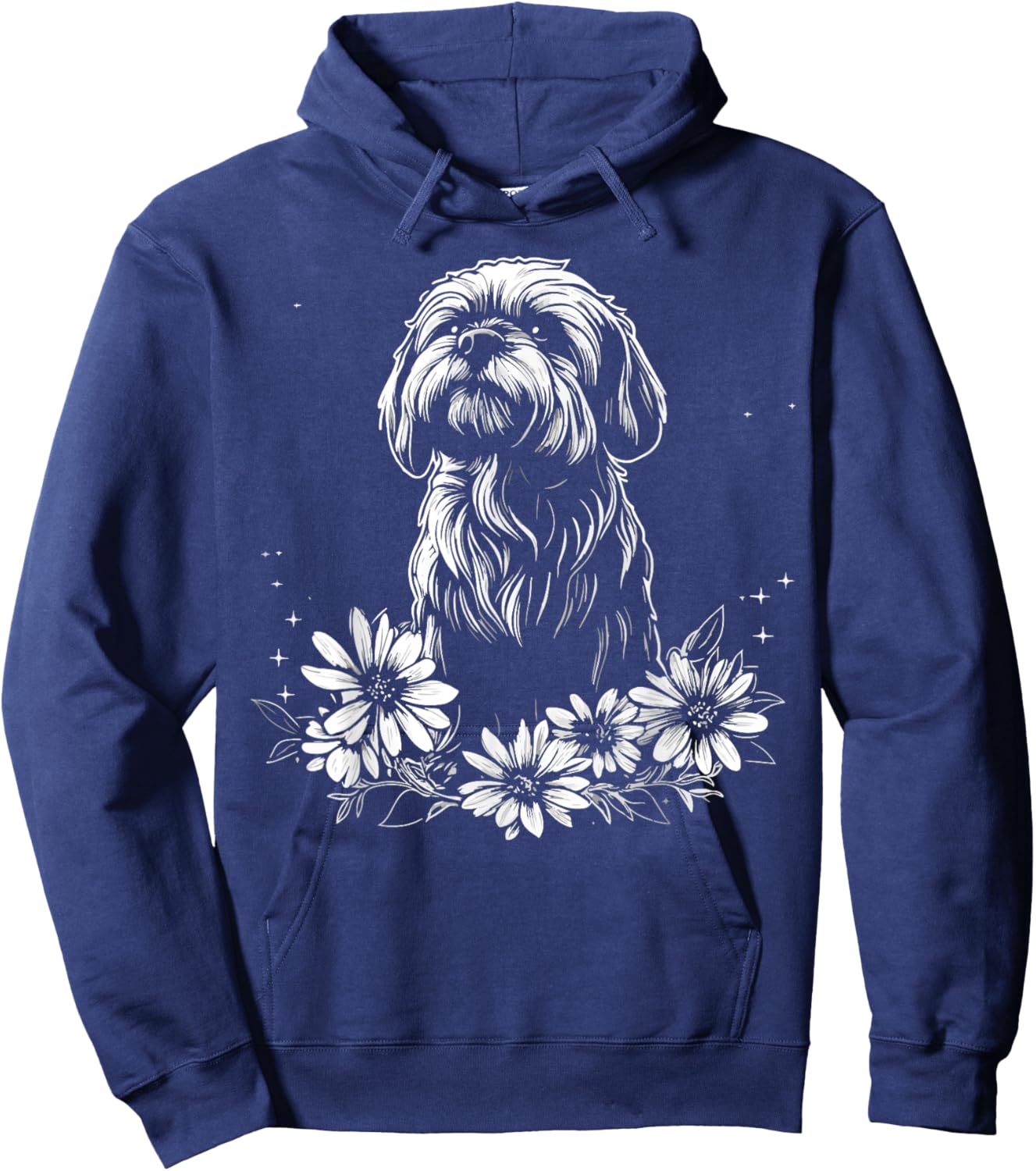 Retro Tattoo Style Lhasa Apso Dog Lover Hoodie - Hoodie | Navy
