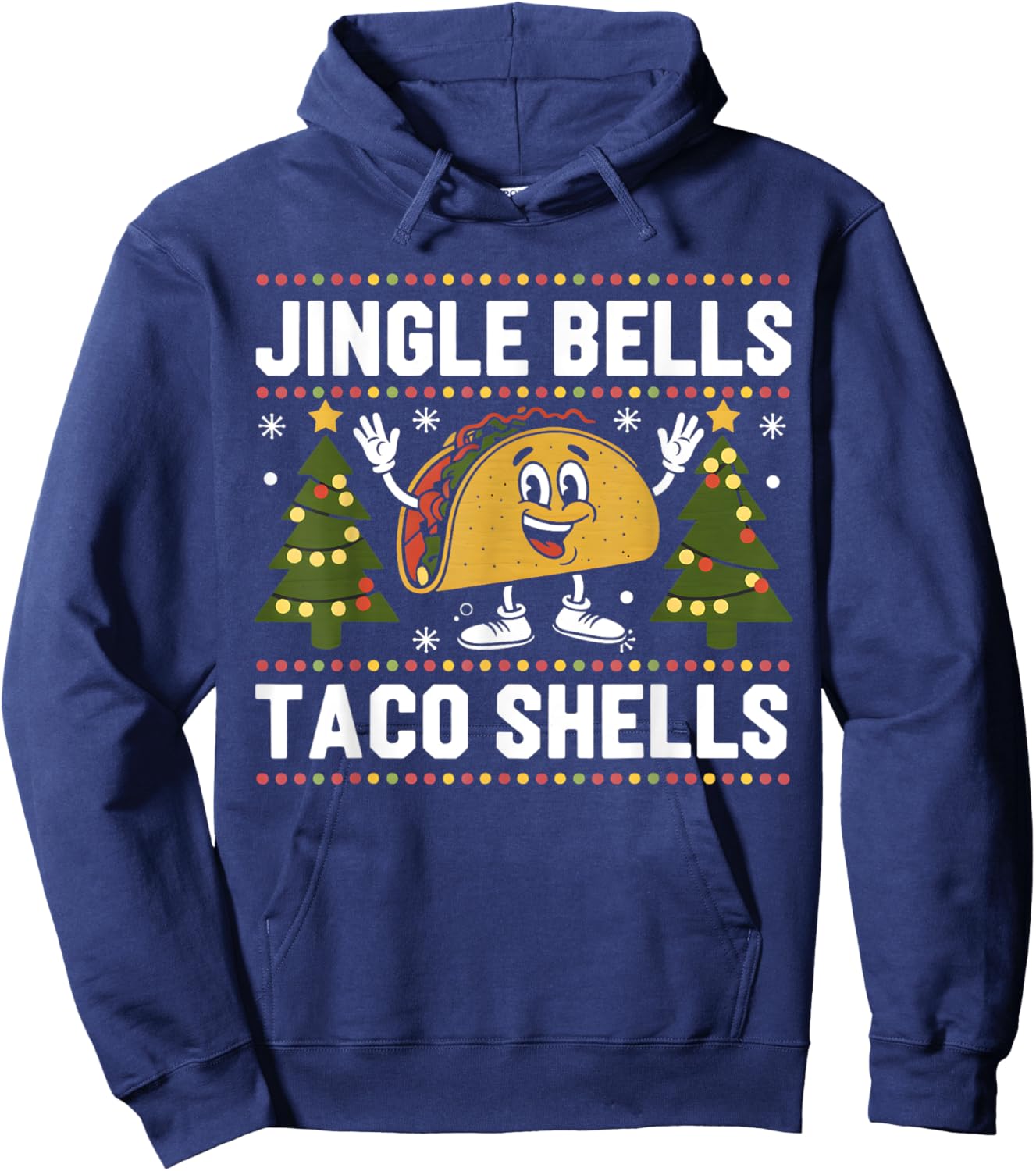 Christmas Jingle Bells Taco Shells Funny Xmas Tacos Lover Hoodie - Hoodie | Navy