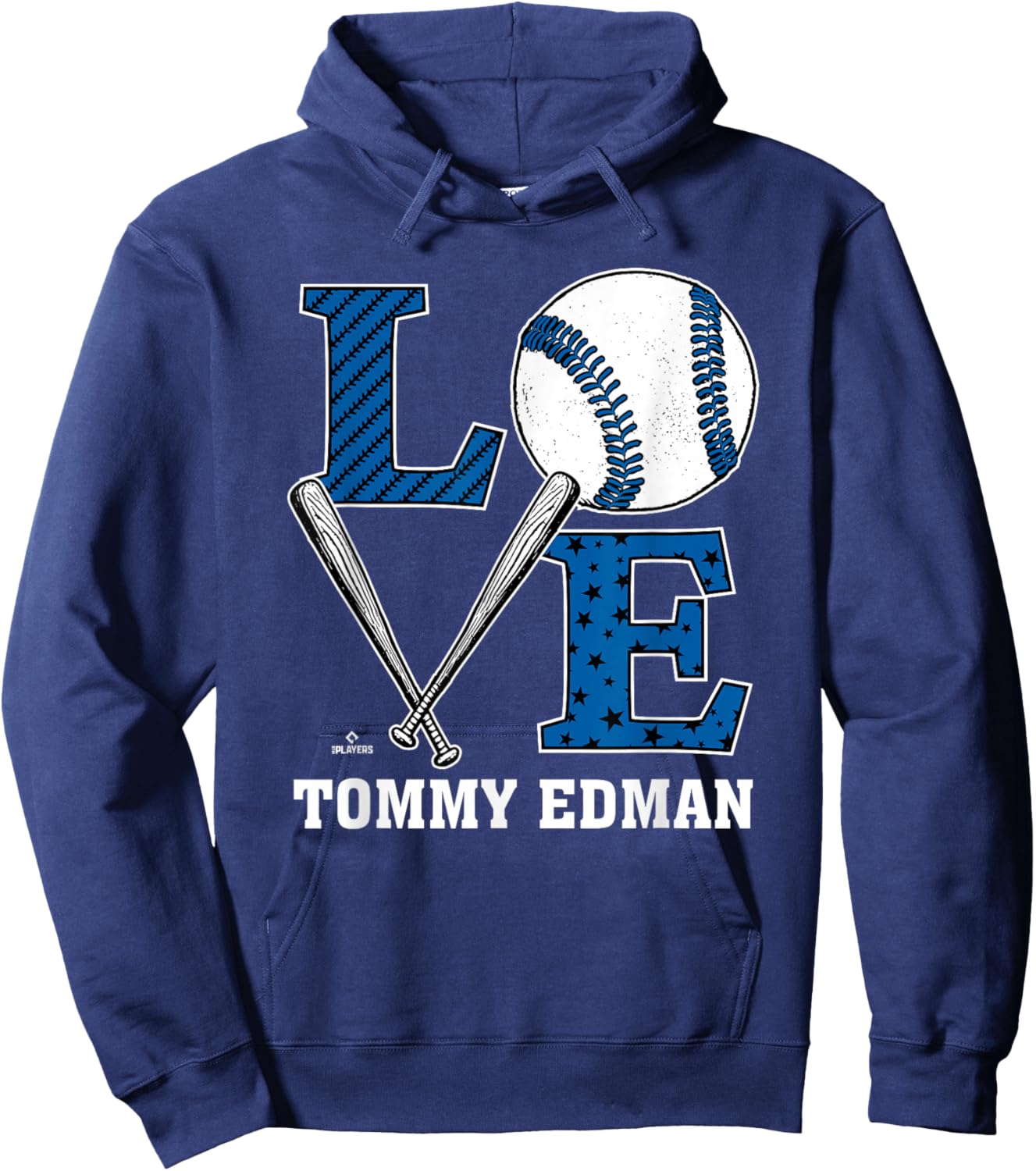 Distressed Baseball Love Tommy Edman Los Angeles Baseball Hoodie - Hoodie | Navy