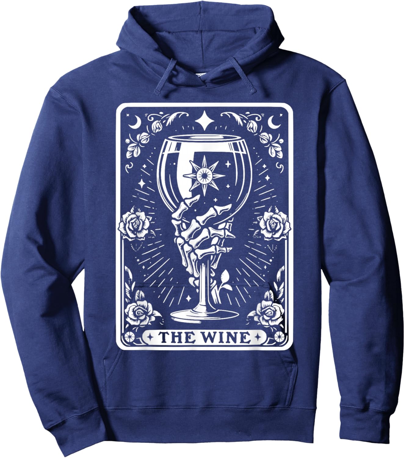 Tarot Card The Wine Skeleton Wine Glass The Wine Tarot Cards Hoodie - Hoodie | Navy