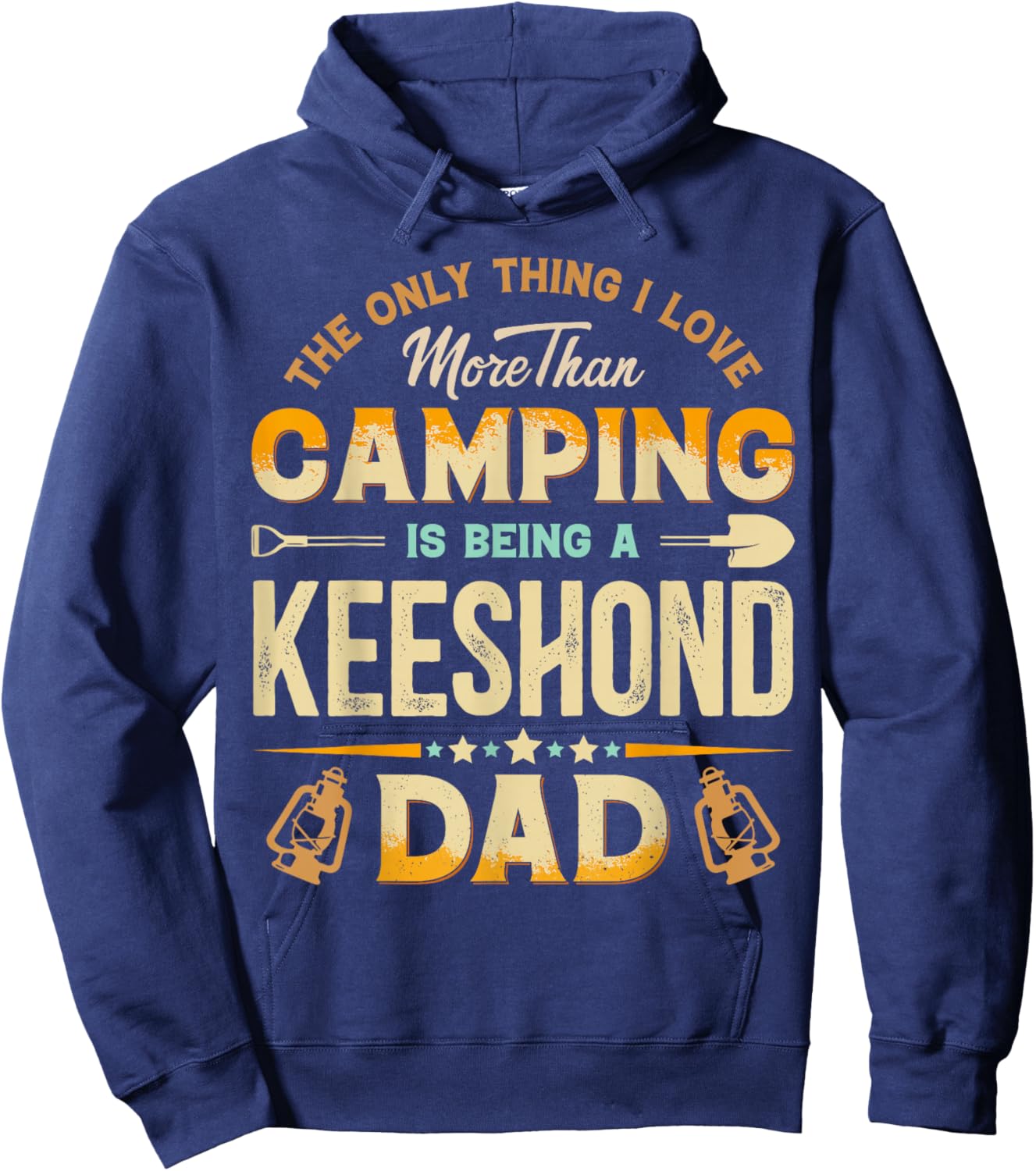 Funny Camping Father's Day - Keeshond Dad Dog Lover Hoodie - Hoodie | Navy
