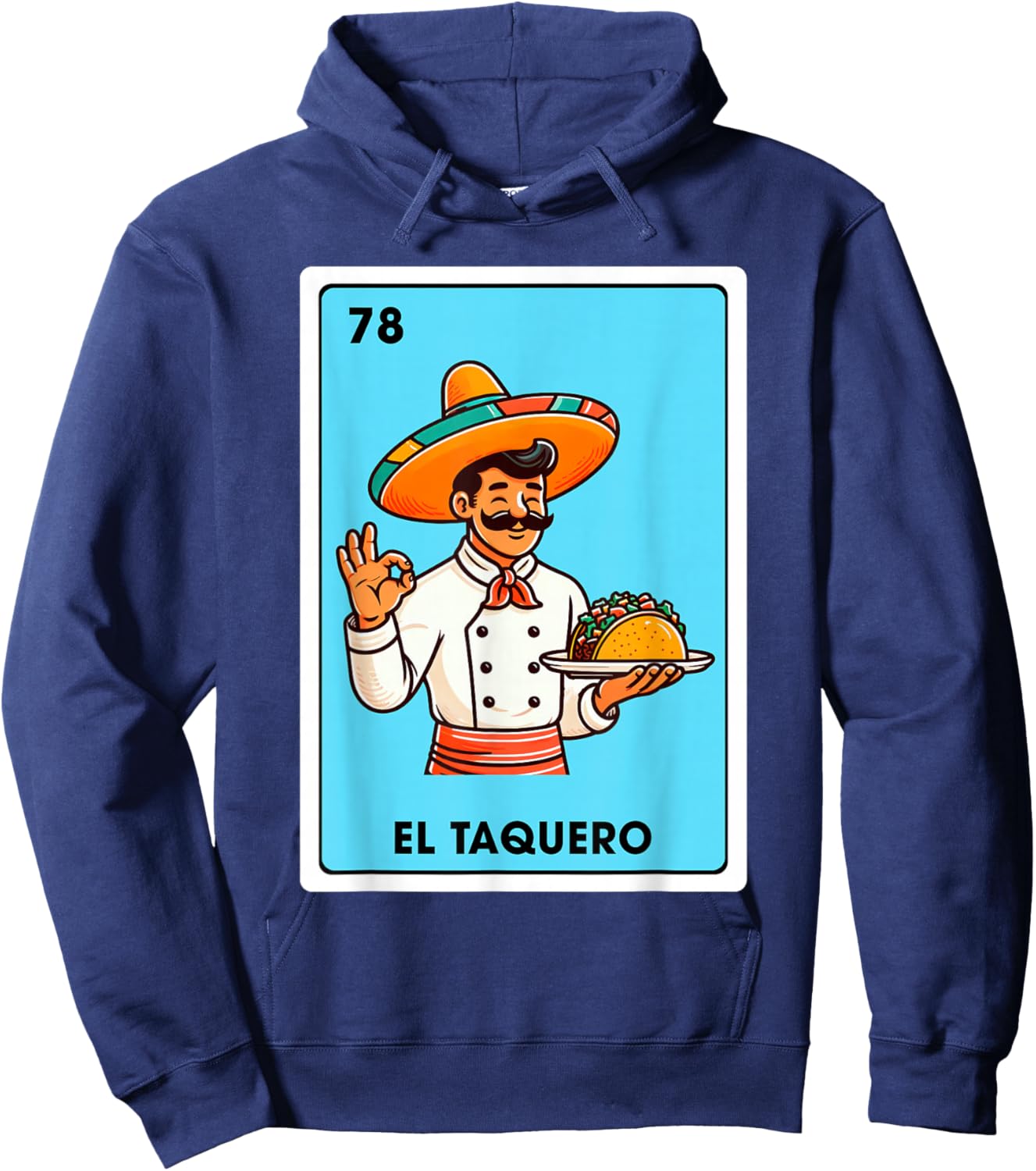 Mexican The Taco Maker Tacos El Taquero Mexican Bingo Card Hoodie - Hoodie | Navy