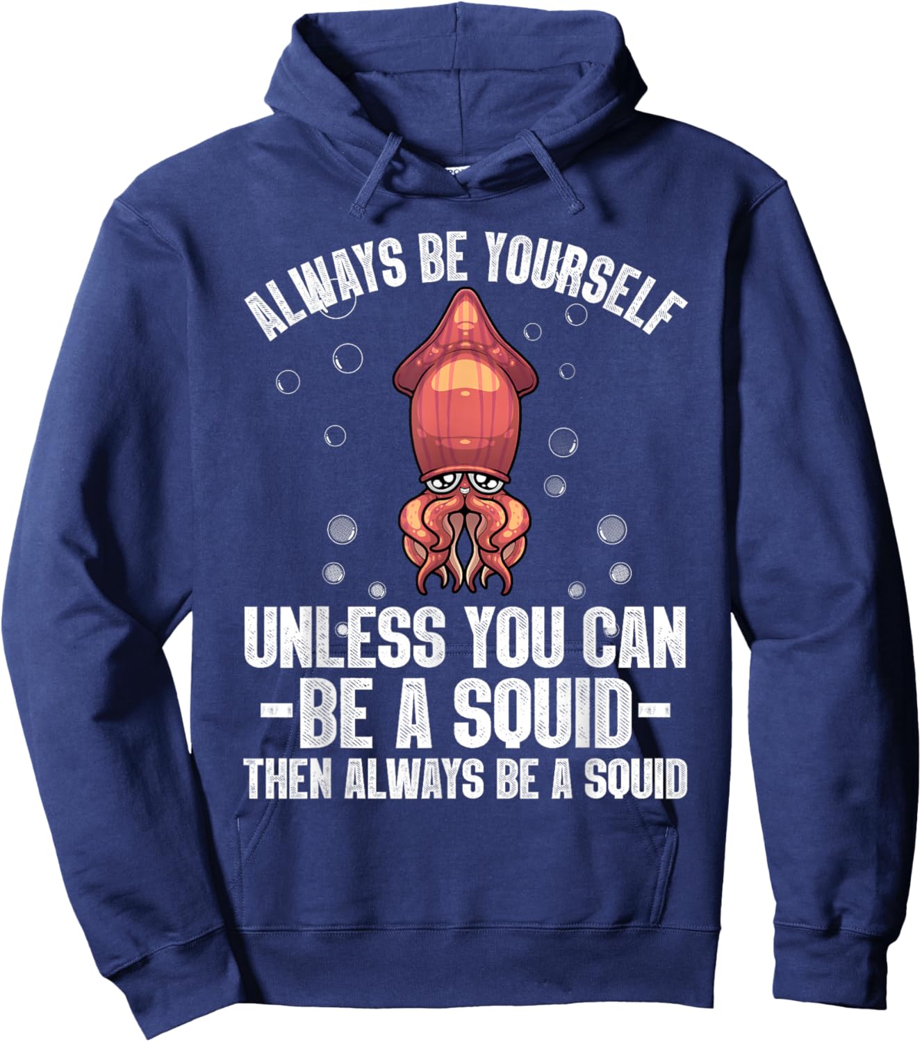 Best Squid Art For Kids Men Women Adult Octopus Lover Squid Hoodie - Hoodie | Navy