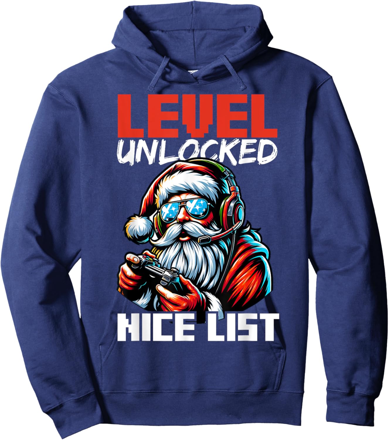 Christmas Gamer Boys Nice List Video Game Santa Xmas Hoodie - Hoodie | Navy