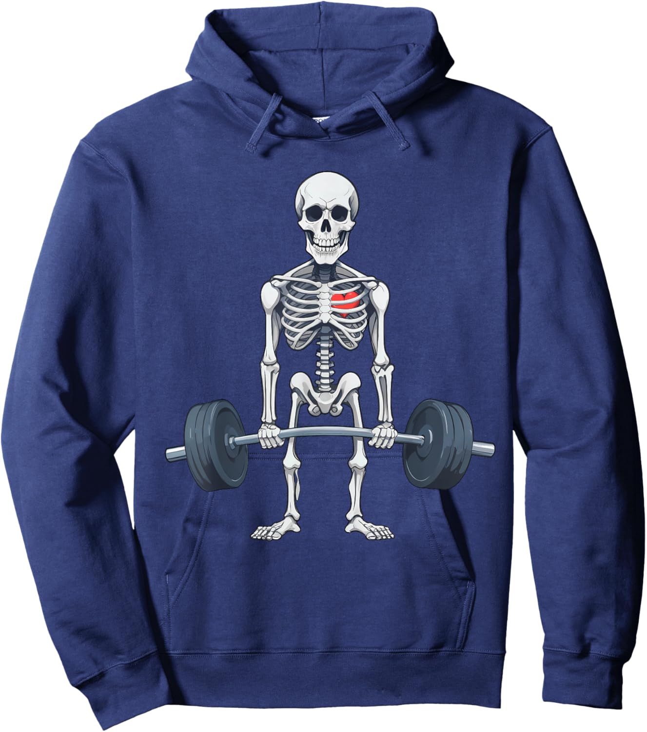 Halloween Skeleton Deadlift Funny Fitness Weightlifting Gym Hoodie - Hoodie | Navy