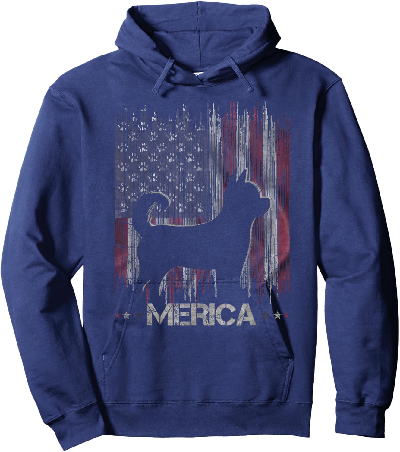 Vintage Chihuahua Dog, Merica Chihuahua Dog USA Flag Women Kids Hoodie - Hoodie | Navy
