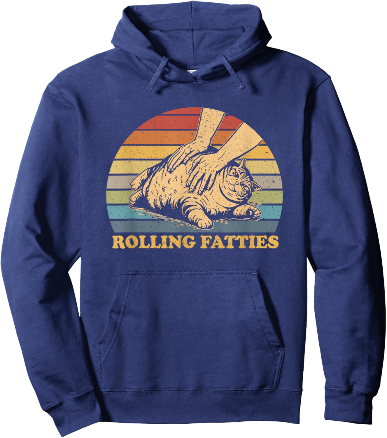 Cat Rolling Fatties Funny Men Women Hoodie - Hoodie | Navy