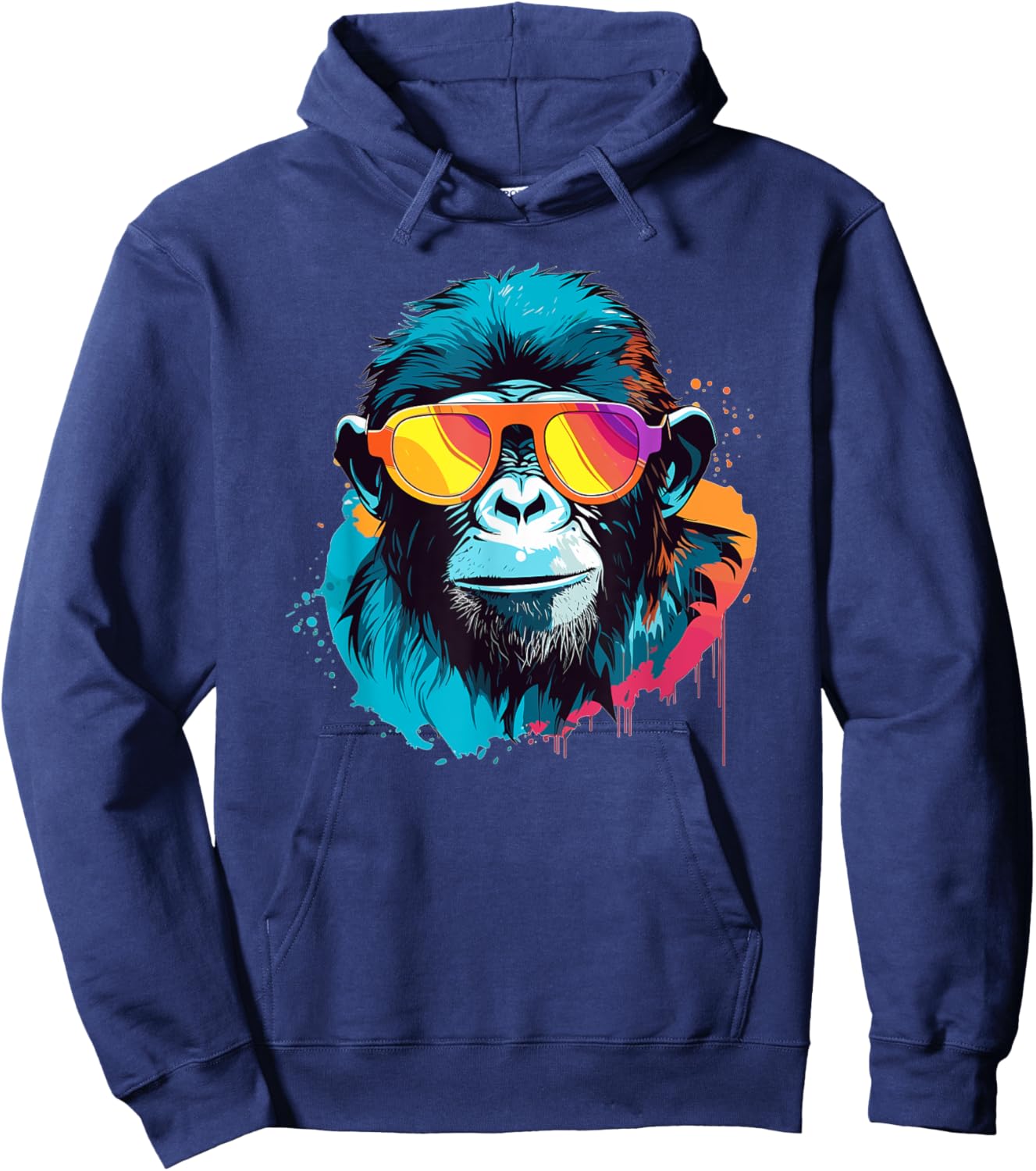 Chill Monkey with Sunglasses Swag Hoodie - Hoodie | Navy