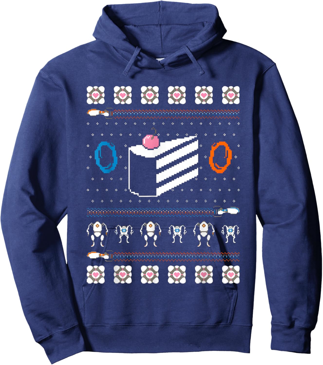 The Christmas Cake Is A Lie Hoodie - Hoodie | Navy