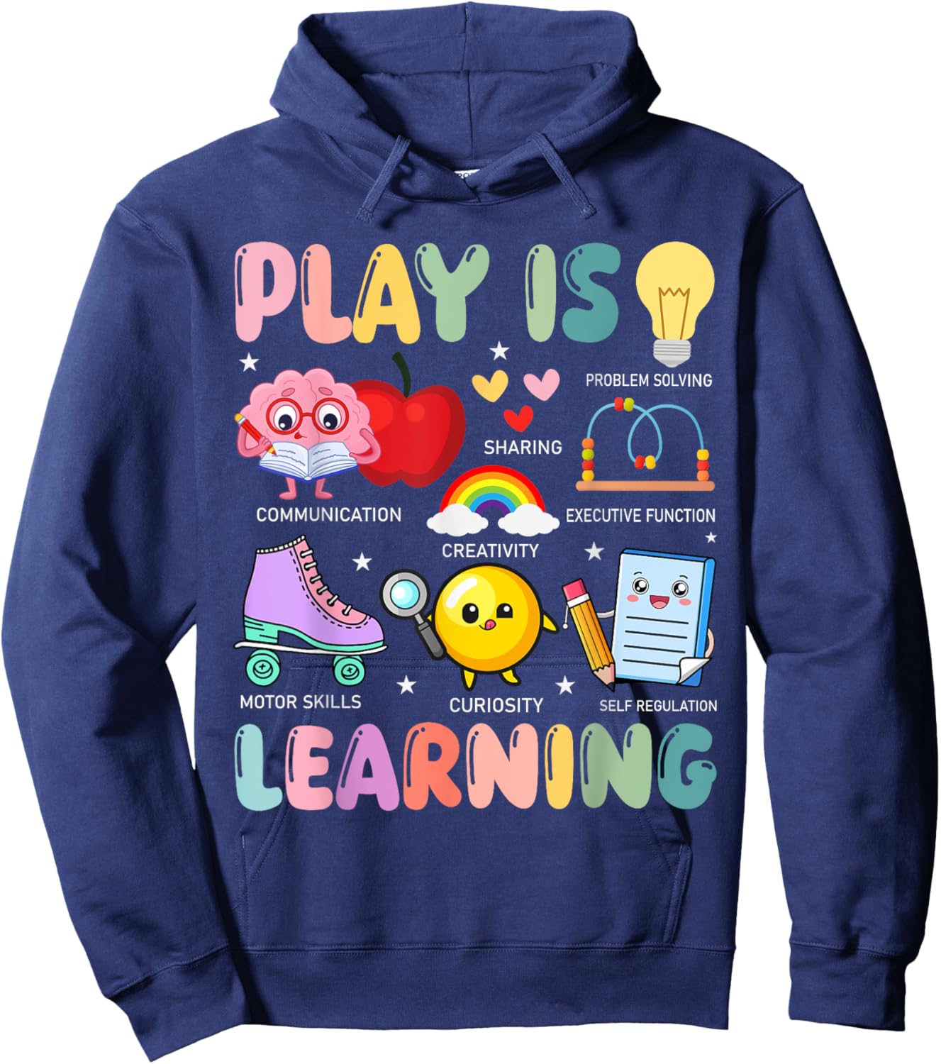 Retro Play Is Learning Kindergarten Teacher Team Women Hoodie - Hoodie | Navy