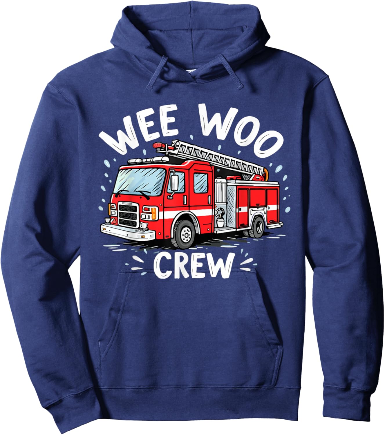 Funny Fire Truck Wee Woo Crew Firetruck Lover Men Women Kids Hoodie - Hoodie | Navy