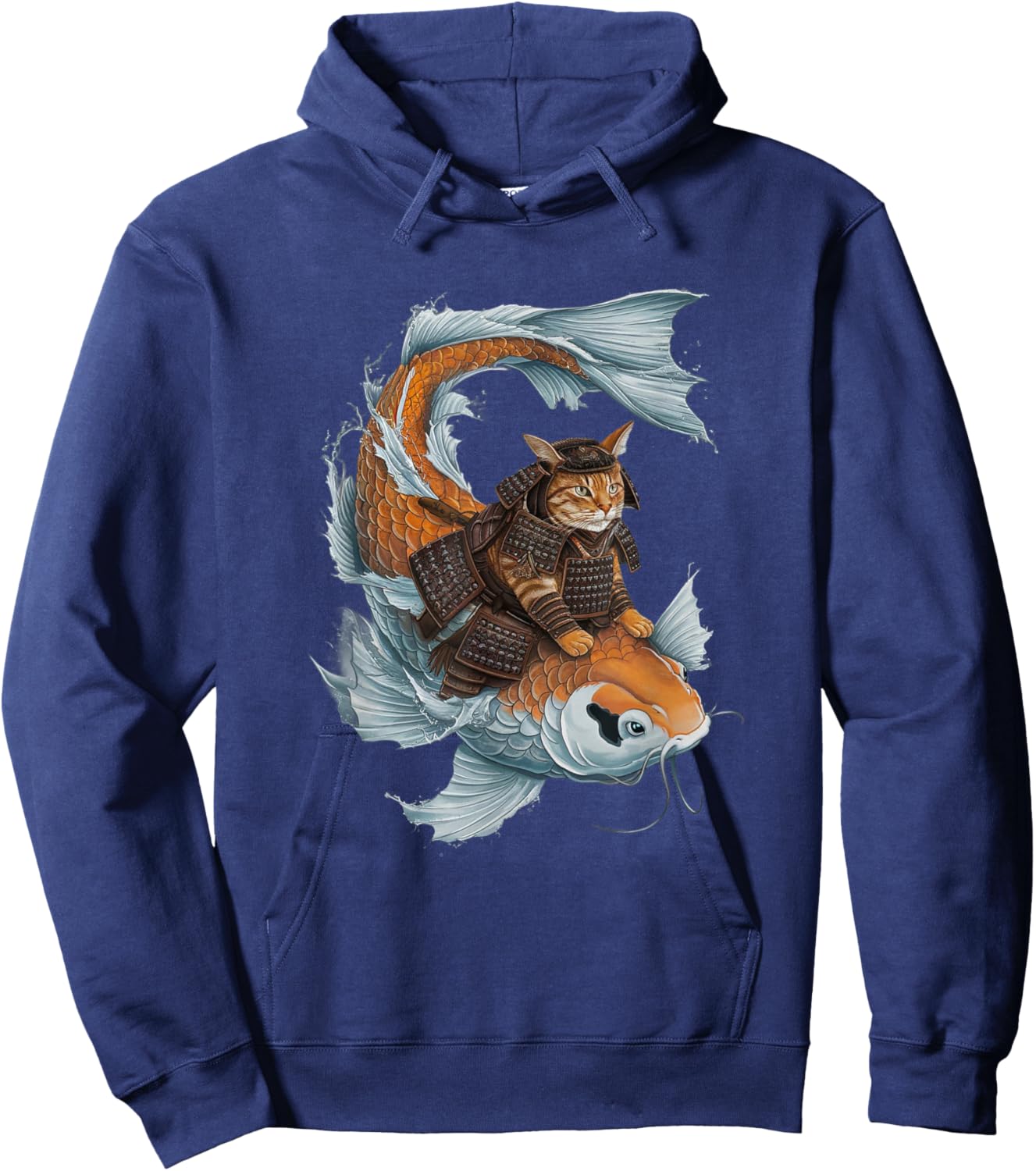 Samurai Cat Ninja Aesthetic Japanese Katana Tokyo culture Hoodie - Hoodie | Navy