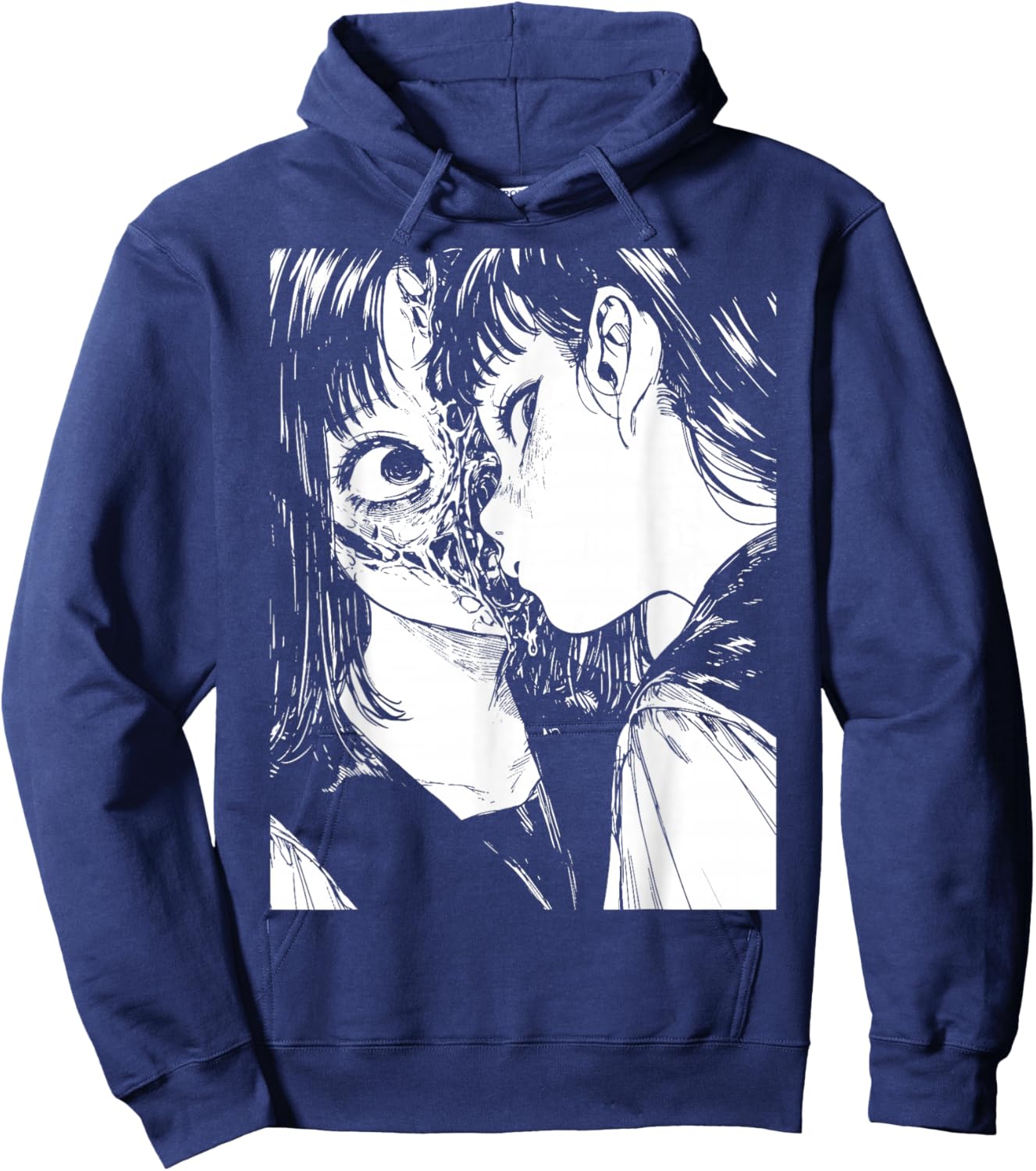 Horror Anime Manga | Japan Japanese Creepy Kawaii Goth Hoodie - Hoodie | Navy