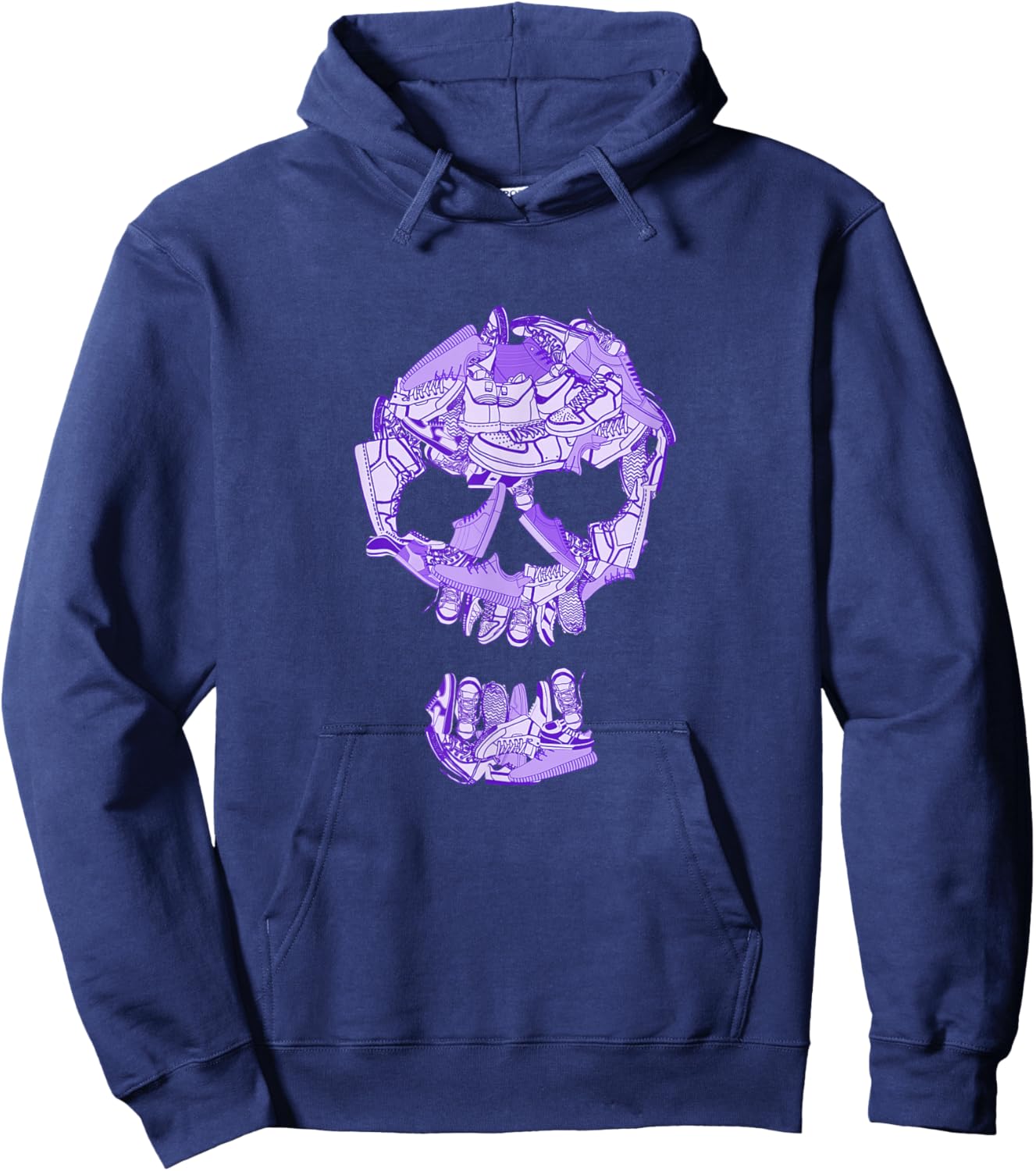 Light Purple Big Ol' Sneaker Head Violet Light Purple Hoodie - Hoodie | Navy