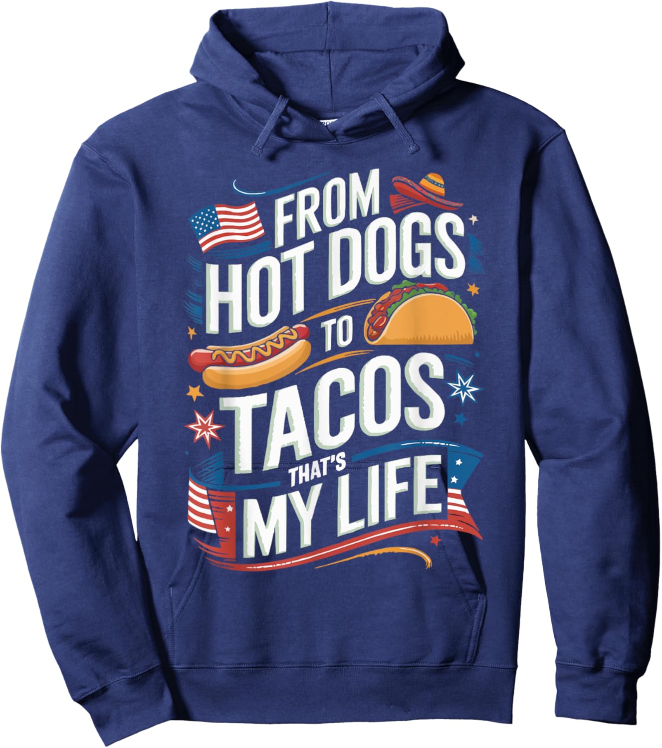 Half American Half Mexican USA Flag Mexico America Hoodie - Hoodie | Navy