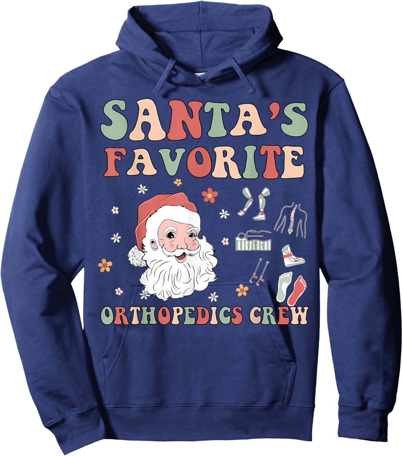 Santa's Favorite Ortho Squad Christmas Orthopedics Nurse RN Hoodie - Hoodie | Navy