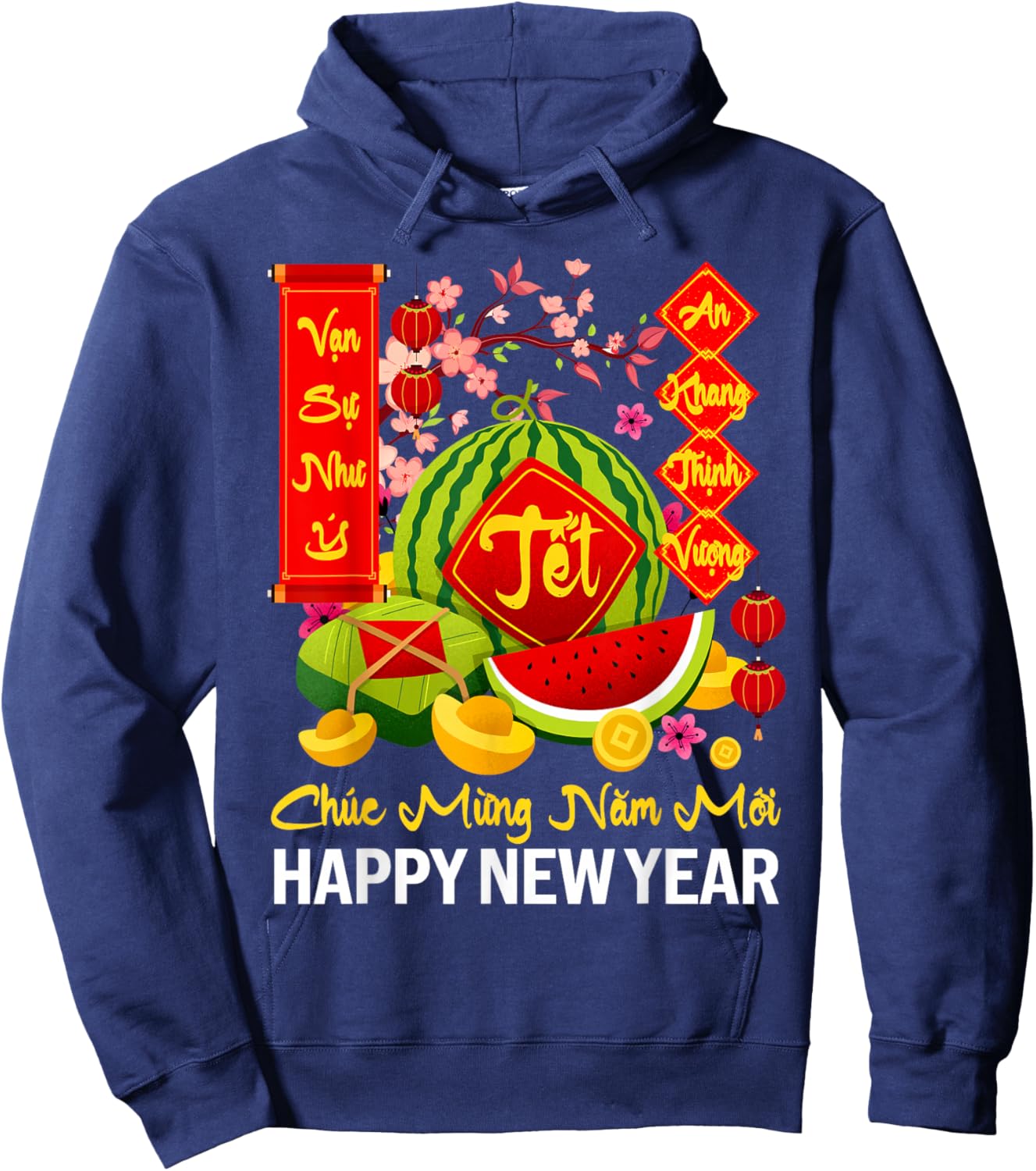 Chuc Mung Nam Moi Happy Lunar New Year Vietnamese Tet Hoodie - Hoodie | Navy