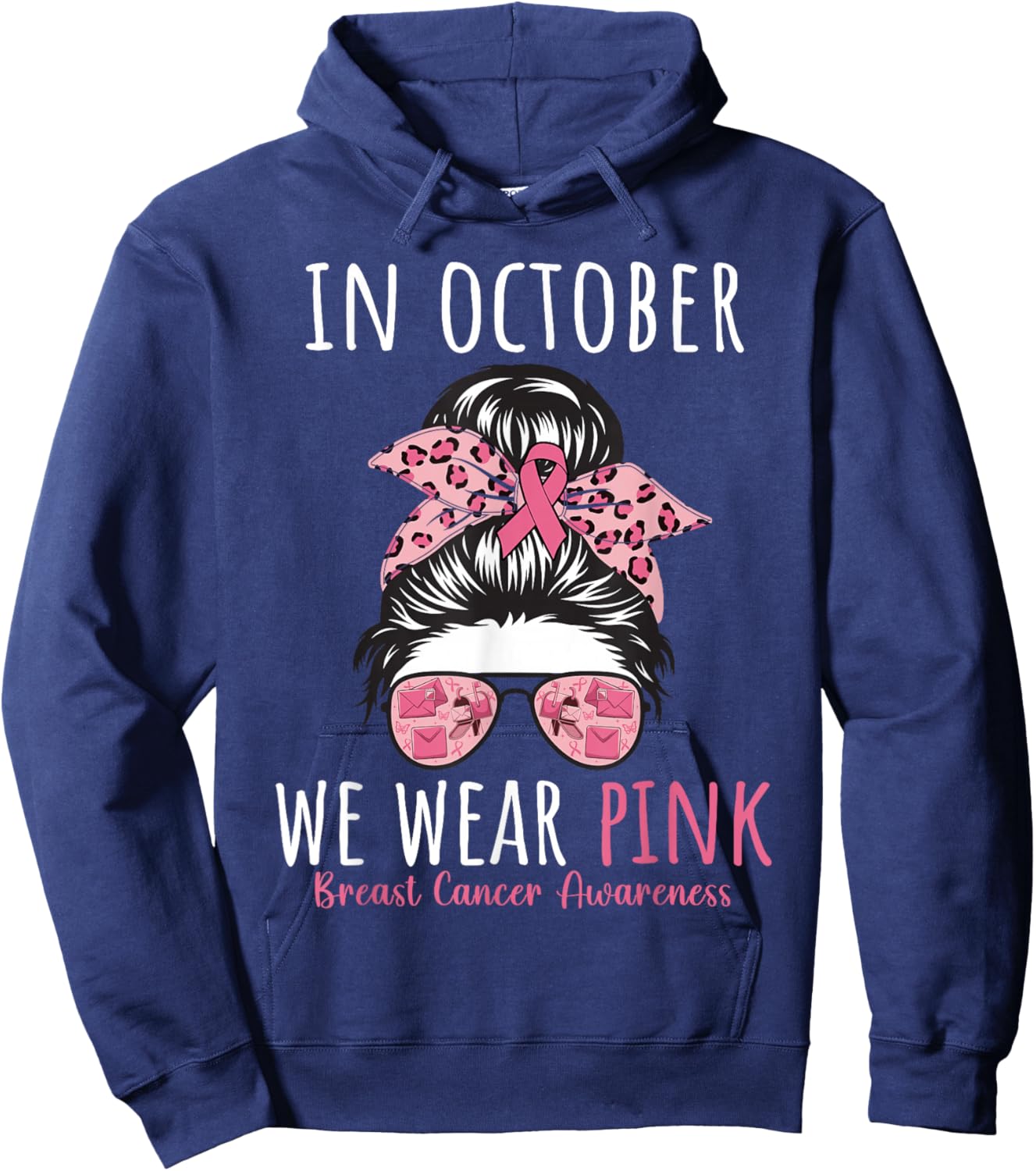 Breast Cancer Postal Worker In October We Wear Pink Women Hoodie - Hoodie | Navy