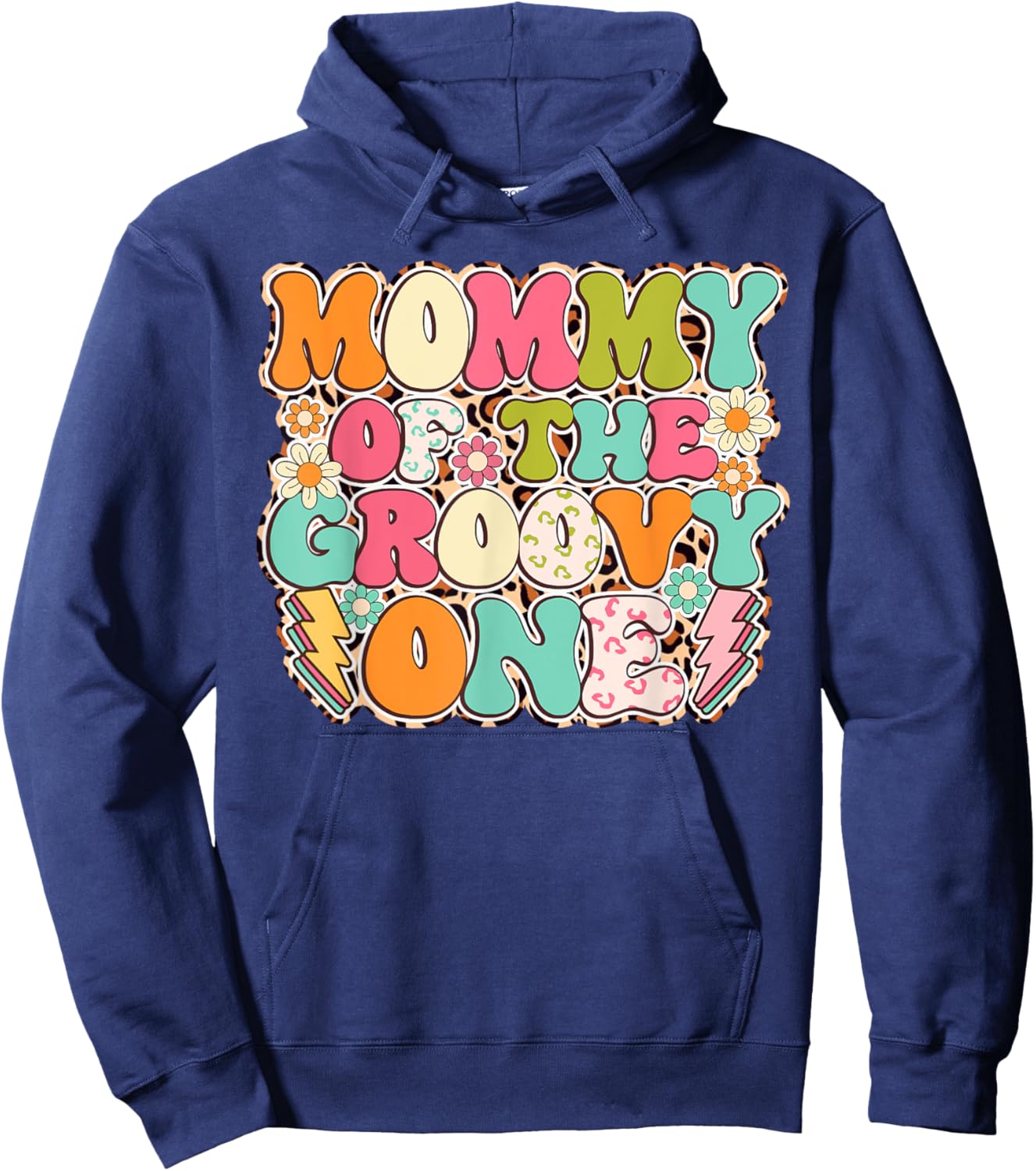 Retro Mommy of Groovy One Matching Family 1st Birthday Party Hoodie - Hoodie | Navy