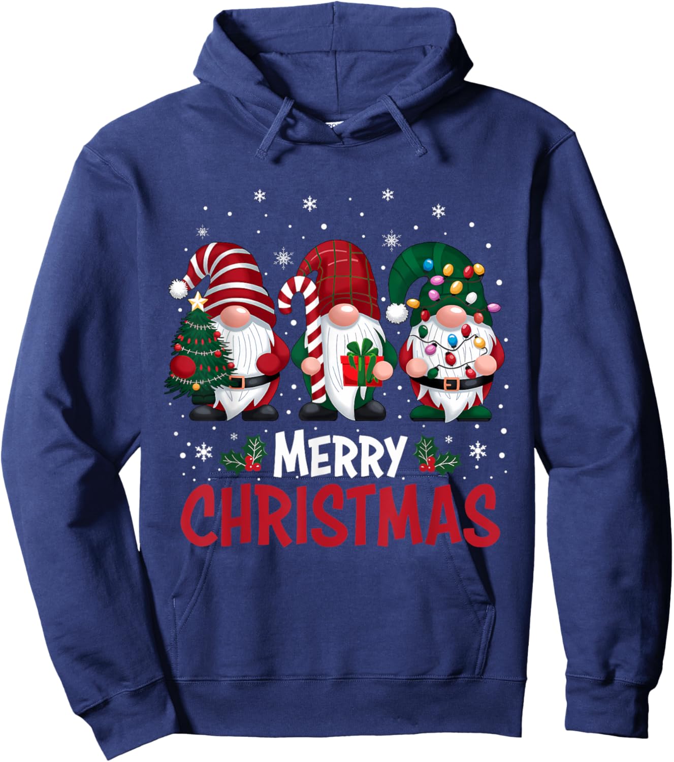 Merry Christmas Gnomes Family Xmas Festive Holiday Gnome Hoodie - Hoodie | Navy