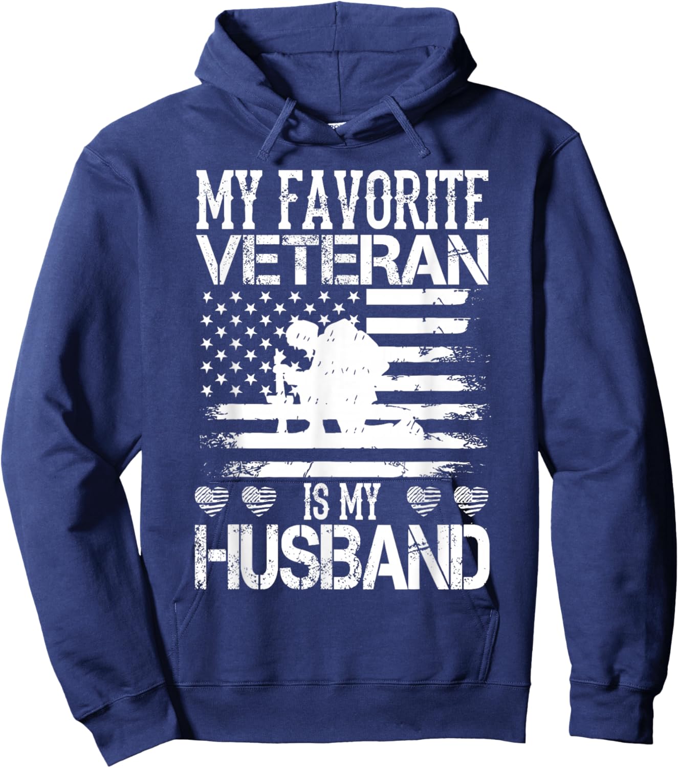 My Favorite Veteran is My Husband Military Veterans Day Hoodie - Hoodie | Navy