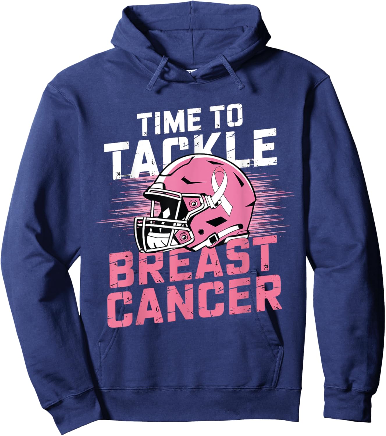 Time to Tackle Breast Cancer shirt Football Helmet Awareness Hoodie - Hoodie | Navy