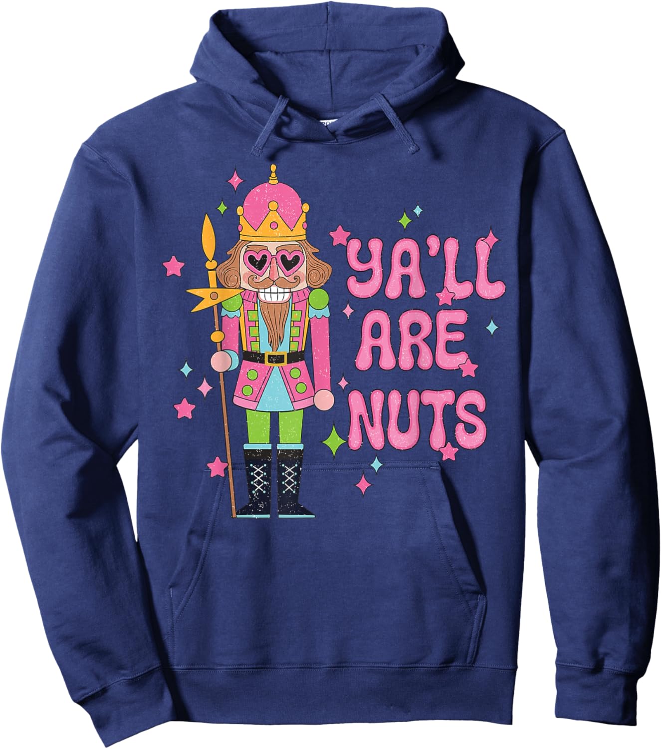 Cute Y'all Are Nuts Christmas Nutcracker Family Xmas Pajamas Hoodie - Hoodie | Navy