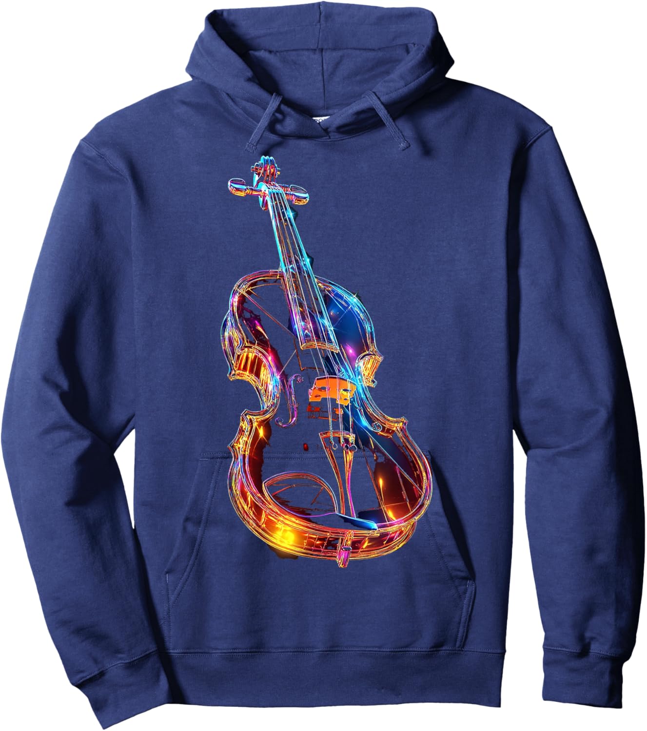 Violin Music Instrument Motif Artwork Violin Hoodie - Hoodie | Navy