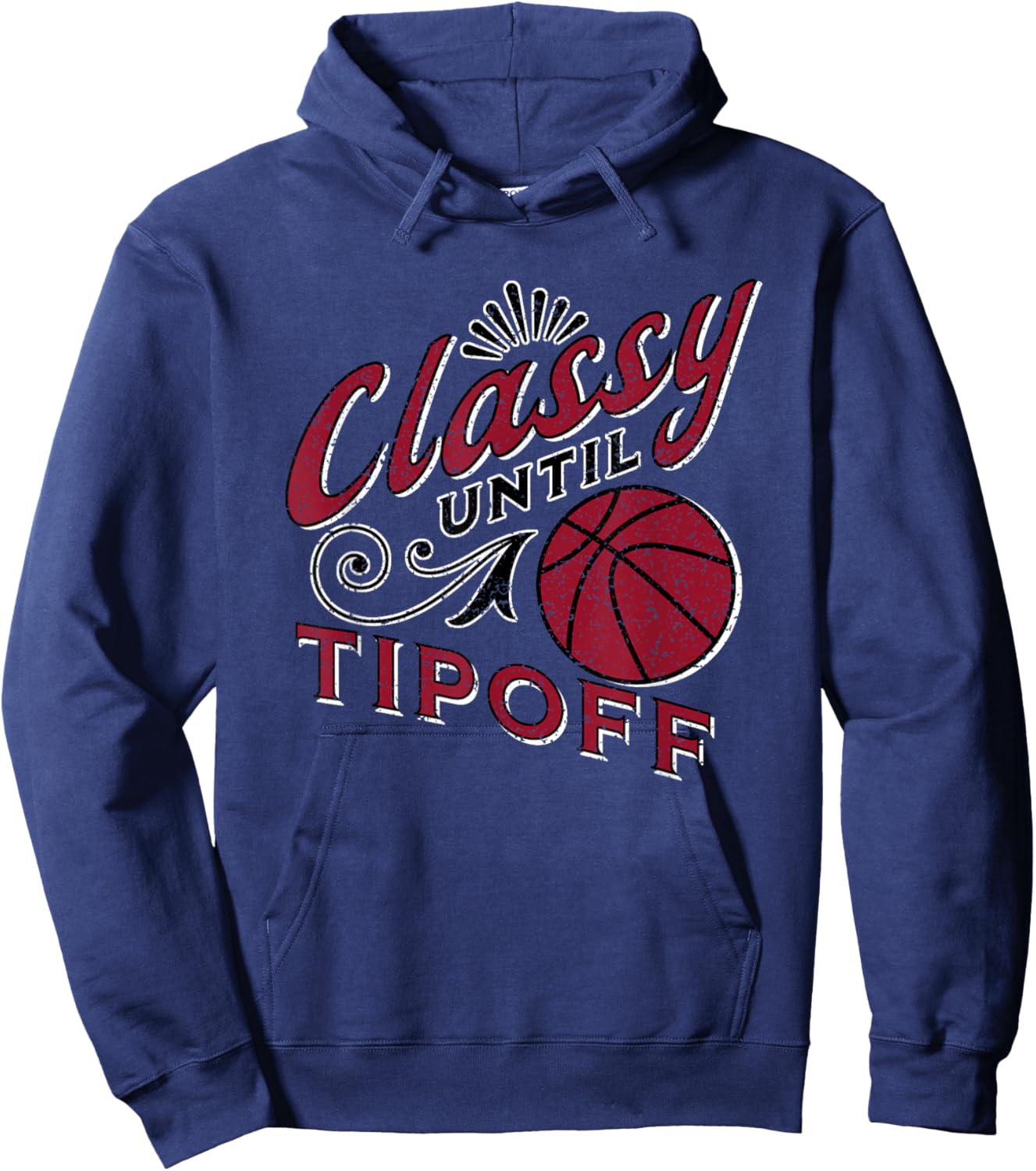 Classy Women Basketball Maroon Gift Basketball Mom Text Hoodie - Hoodie | Navy