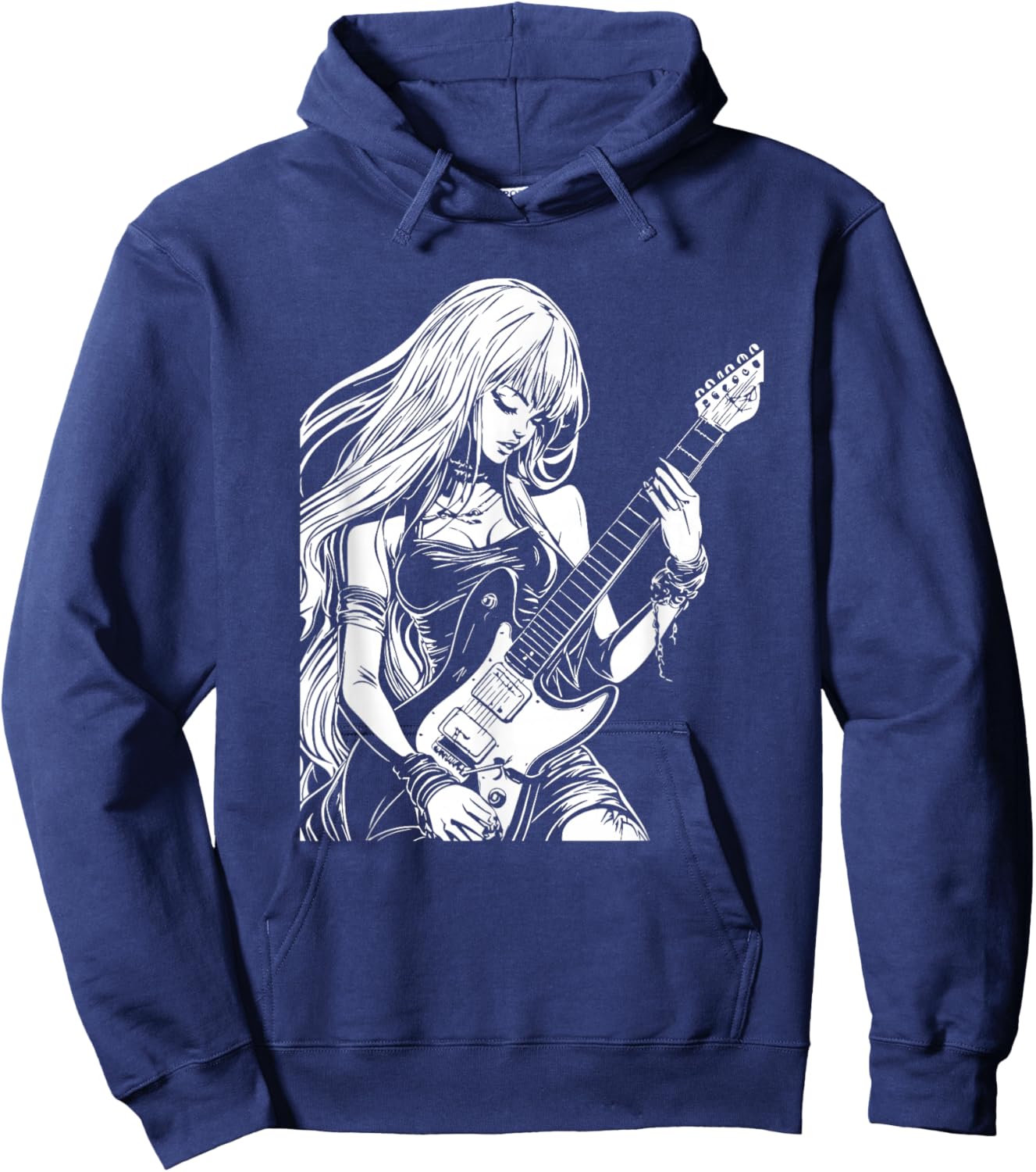 Anime Aesthetic Soft Grunge Waifu Anime Rock Girl Hoodie - Hoodie | Navy
