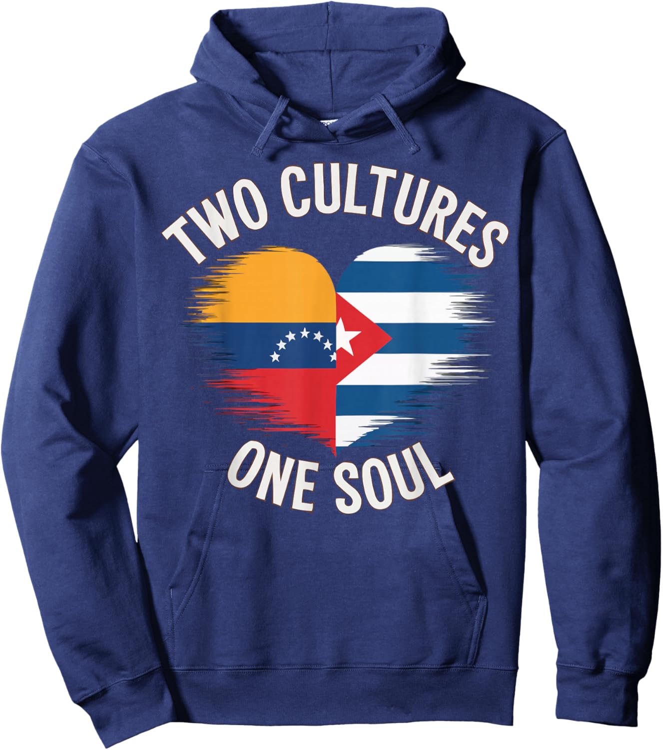Half Venezuelan Half Cuban Cuba Flag Country Venezuela Hoodie - Hoodie | Navy