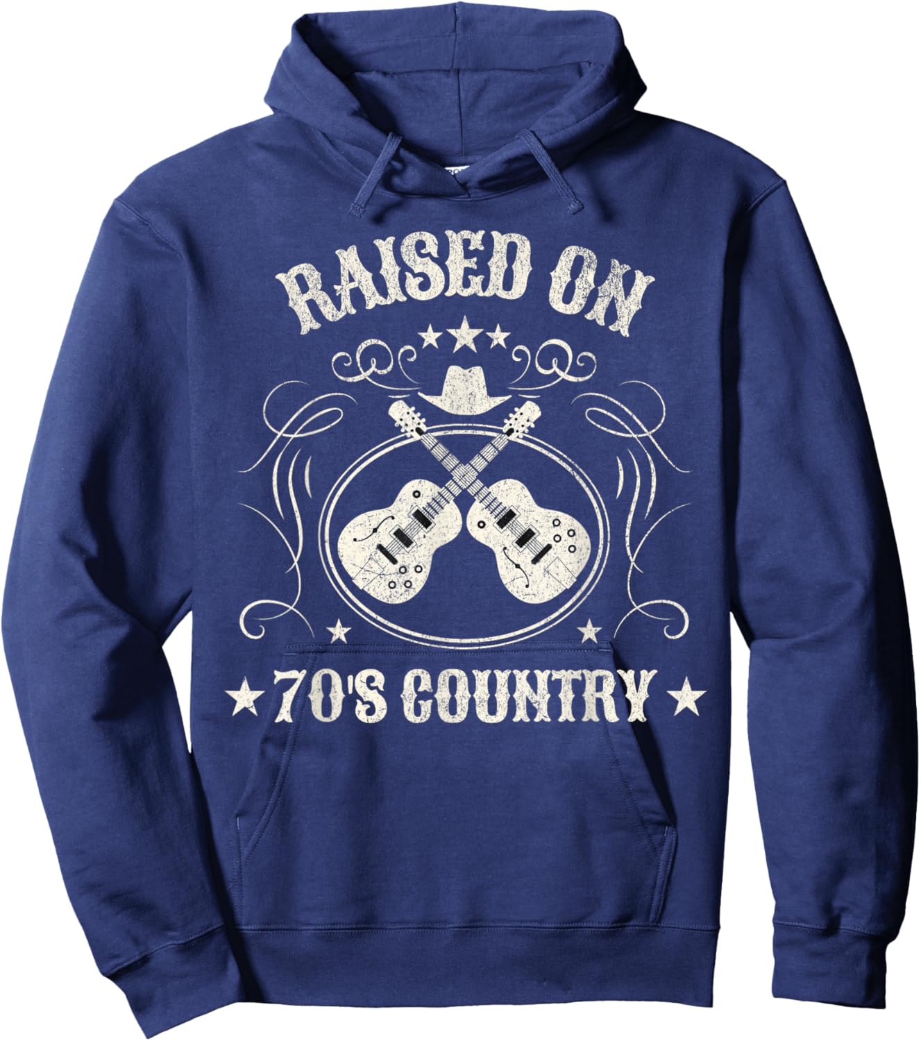 Raised On 70's Country Music Lover Hoodie - Hoodie | Navy