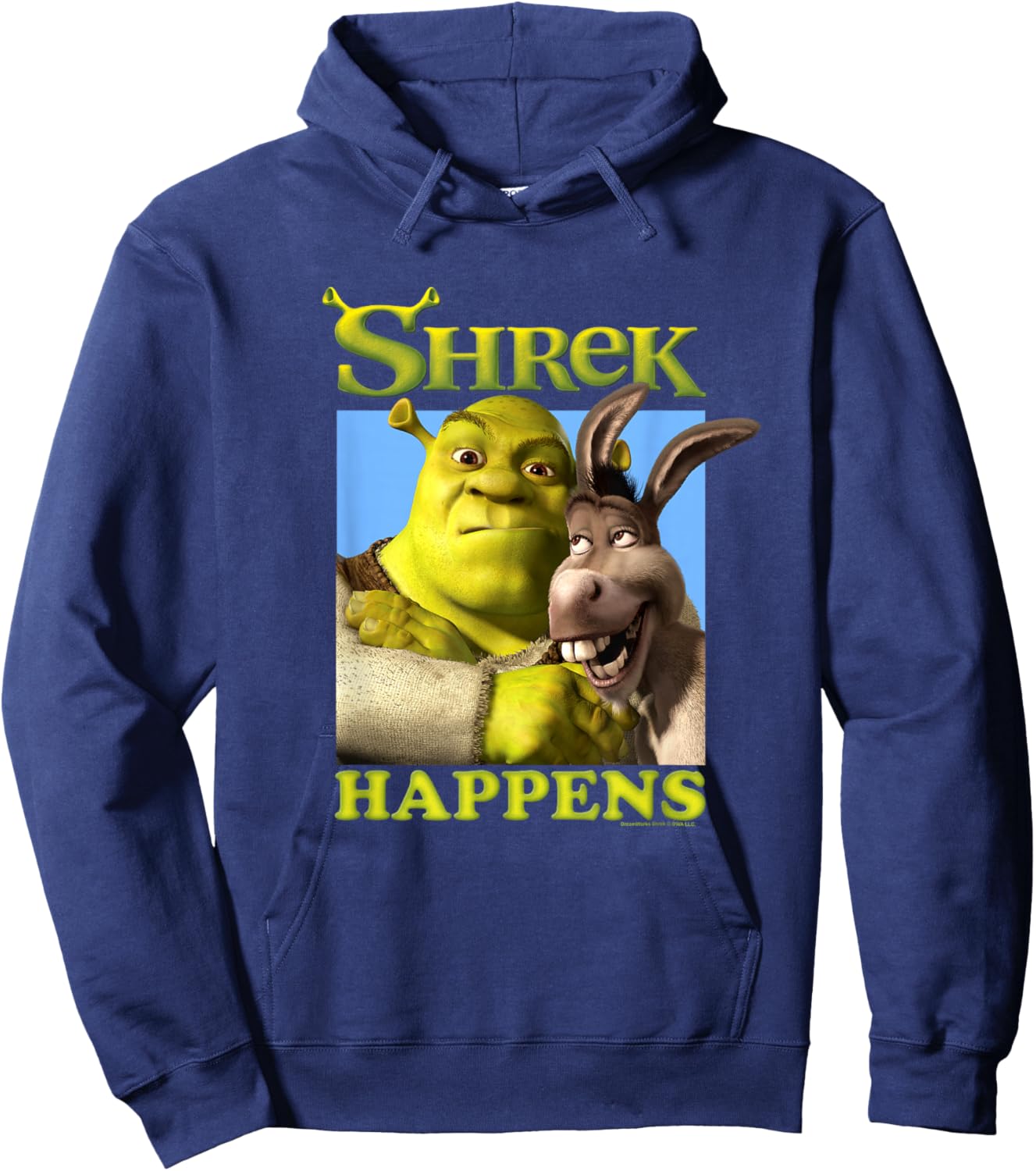 Shrek Happens Donkey Shrek Best Friends Big Chest Poster Hoodie - Hoodie | Navy