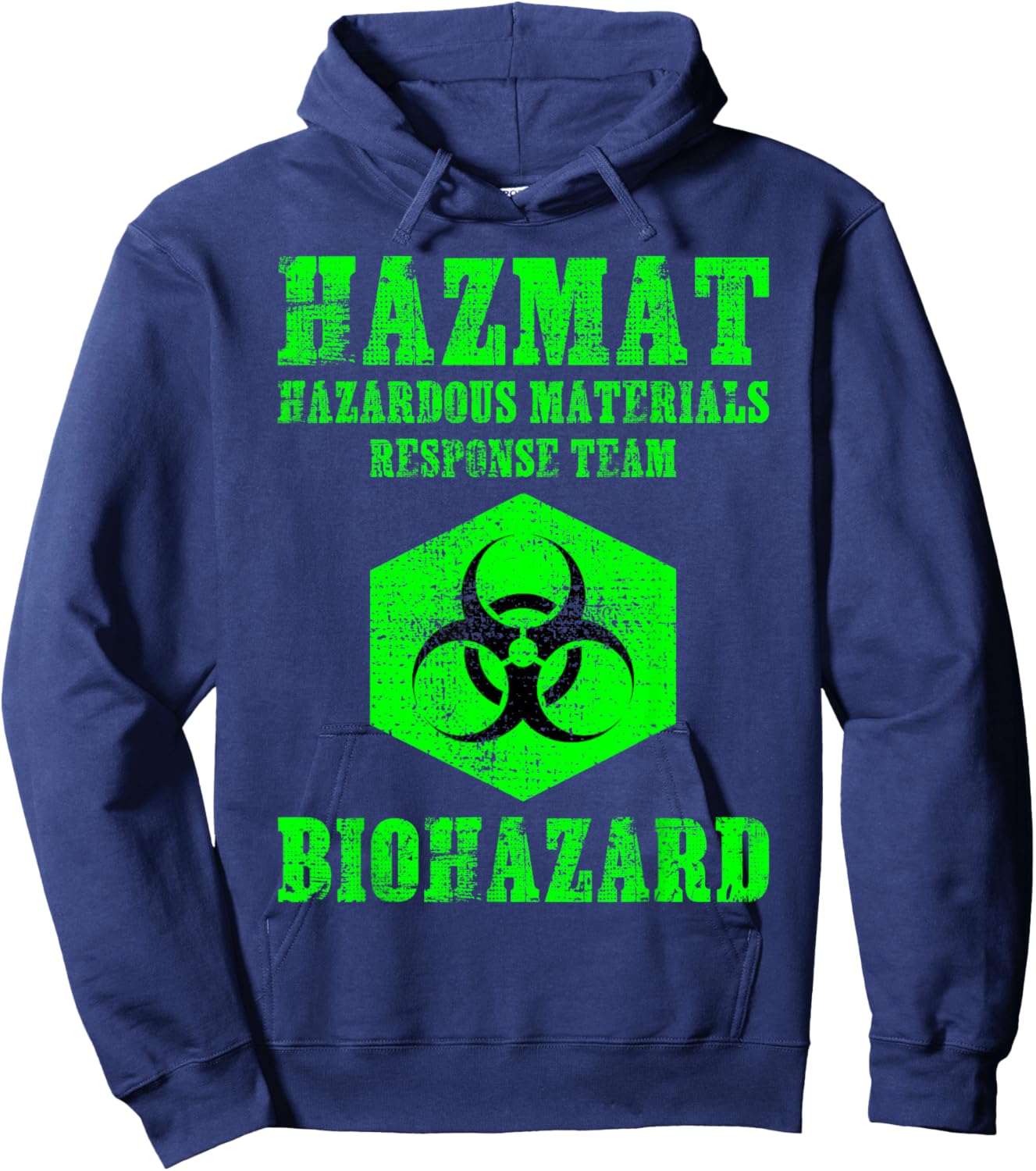 Hazardous Material Hazmat Response Team Grunge Biohazard Hoodie - Hoodie | Navy