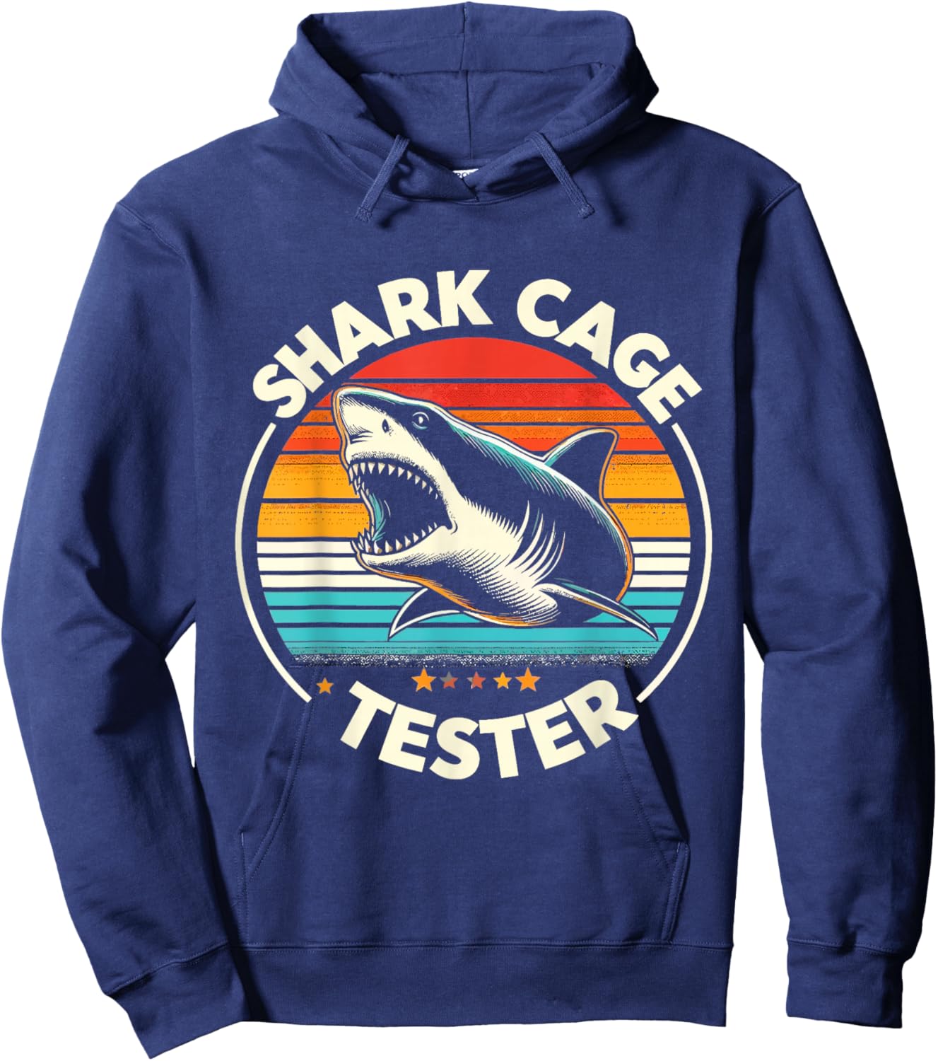 Retro Shark Cage Tester Recovery Funny Leg Arm Amputee Hoodie - Hoodie | Navy