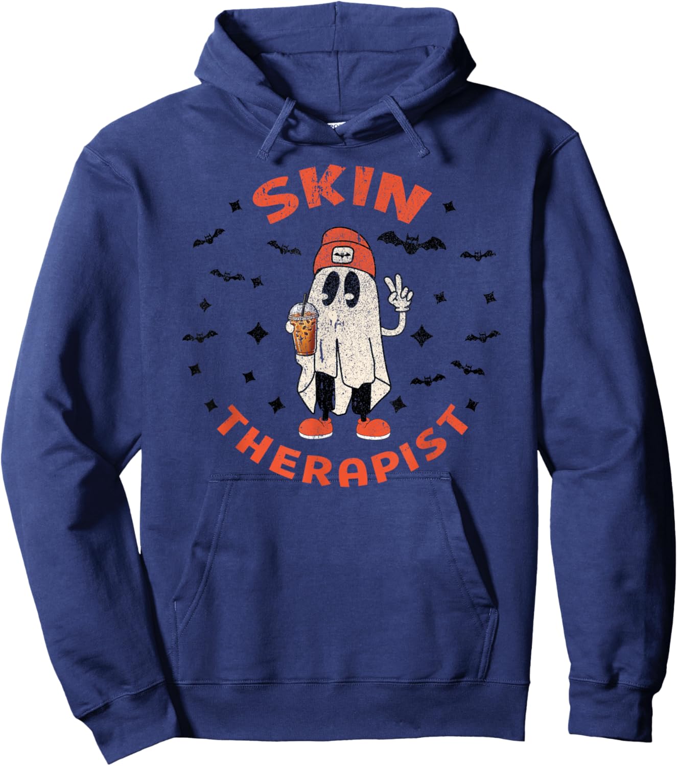 Halloween Esthetician Cosmetology Dermatology Ghost Fall Hoodie - Hoodie | Navy